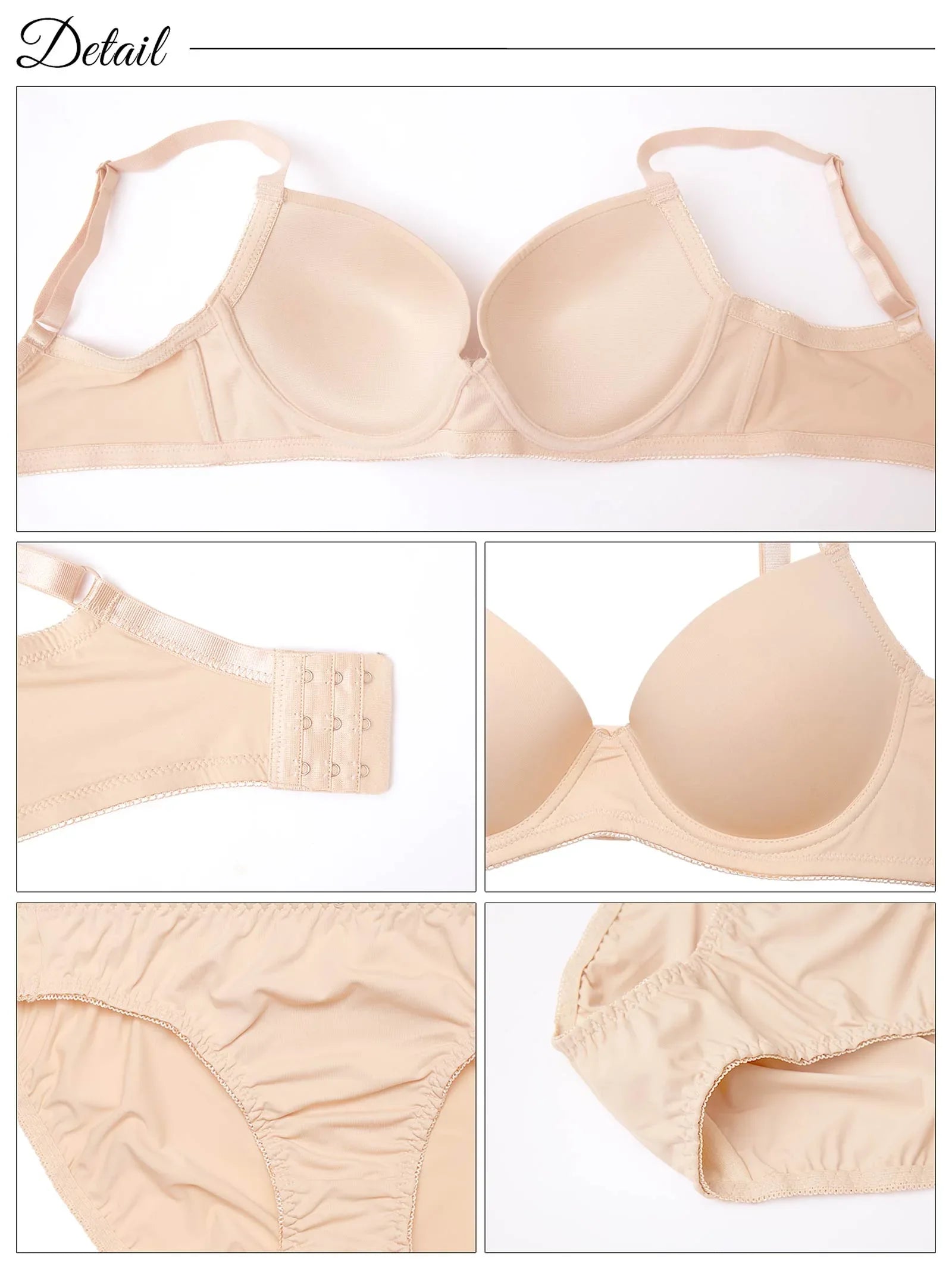 【GHサイズ】シンプルワンカラーフラット育乳脇高ブラジャー&フルバックショーツ - 【公式】247Lingerie