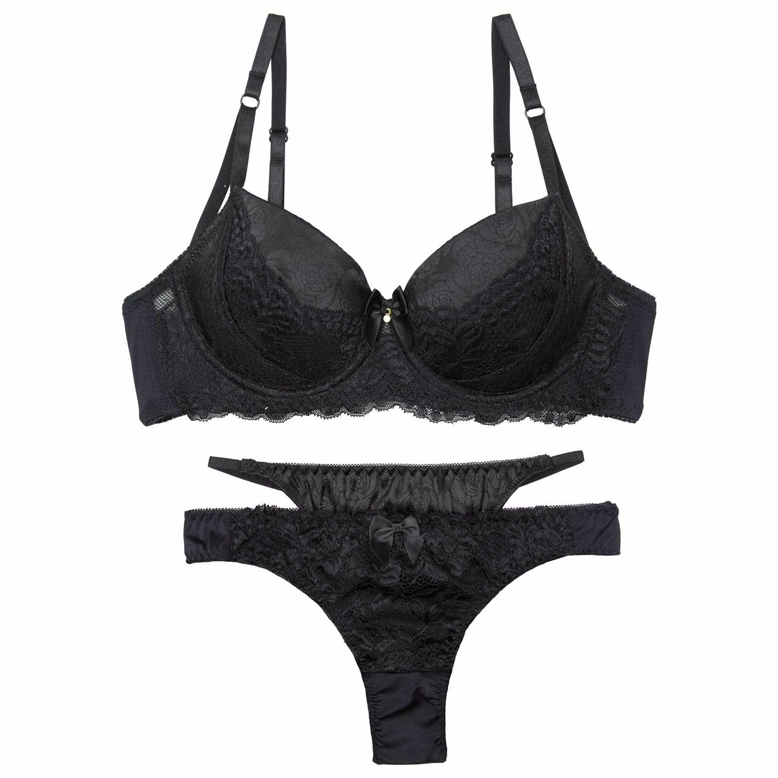 【かとゆり着用】ラグジュアリーサテンローズ育乳脇高ブラジャー&Tバックショーツ