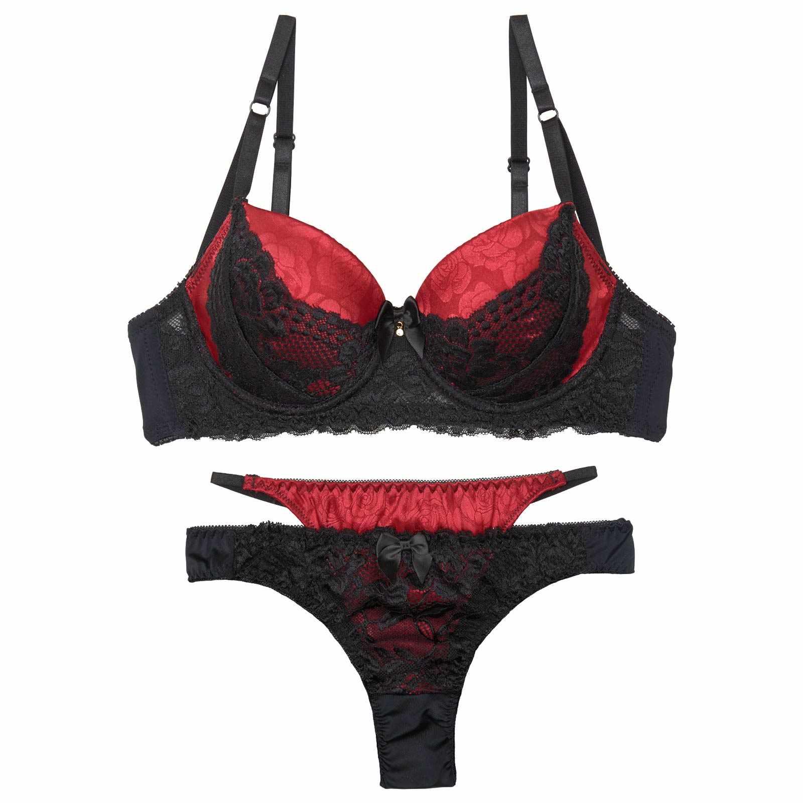 【かとゆり着用】ラグジュアリーサテンローズ育乳脇高ブラジャー&Tバックショーツ - 【公式】247Lingerie