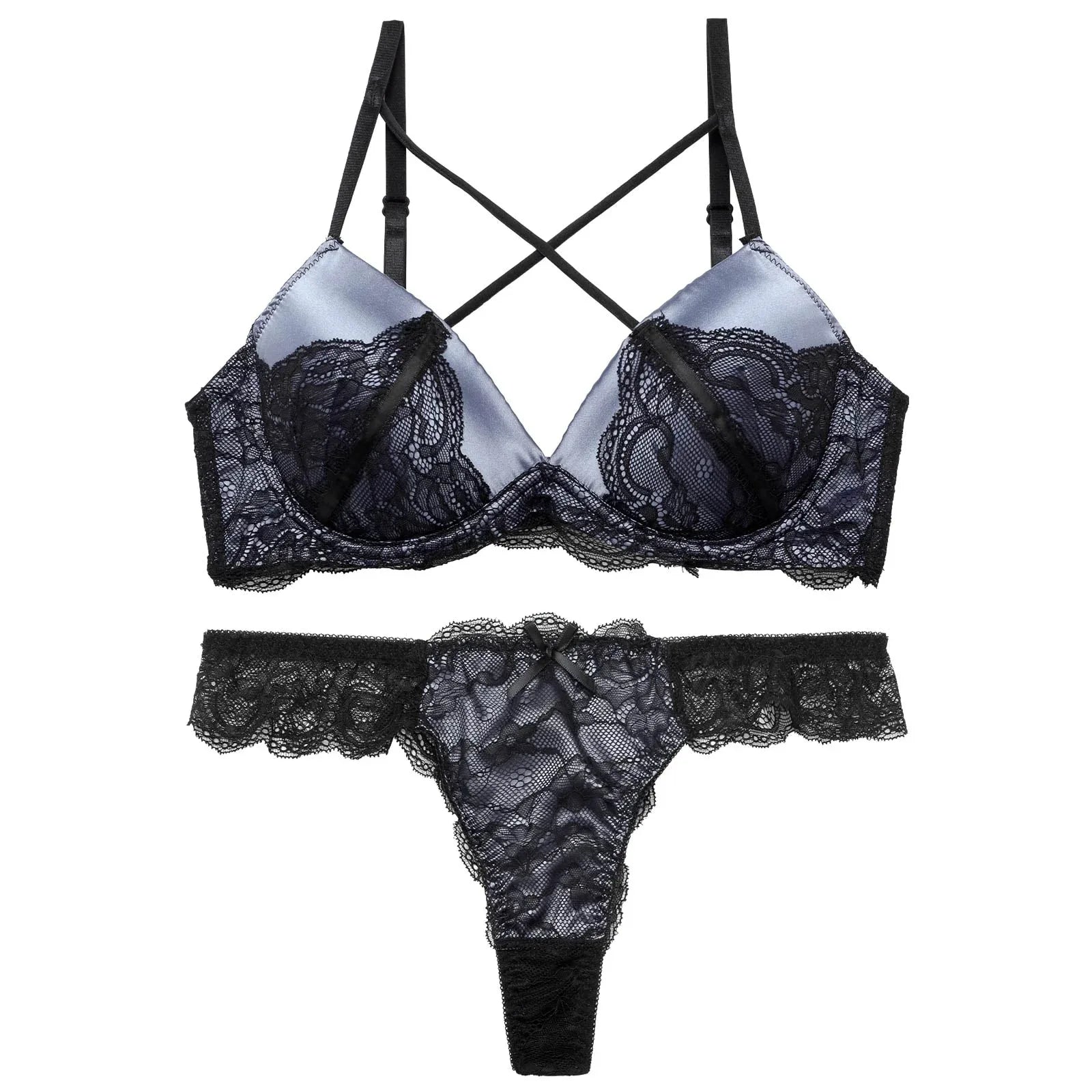 【三上悠亜着用】ダスティーサテンクロスレーシィブラジャー&バック透けTバックショーツ - 【公式】247Lingerie