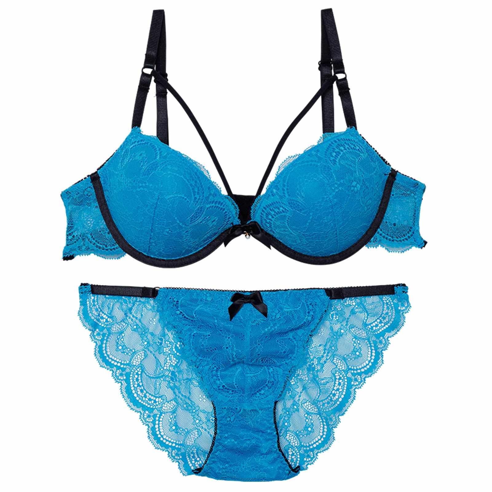 【EFサイズ】スパイシービビットコードブラジャー&バック透けフルバックショーツ