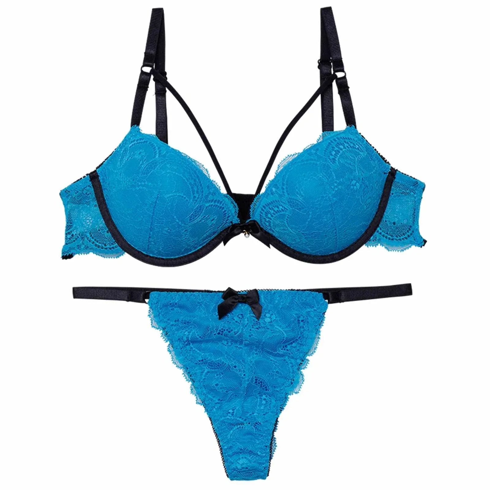 【EFサイズ】スパイシービビットコードブラジャー&バック透けTバックショーツ - 【公式】247Lingerie