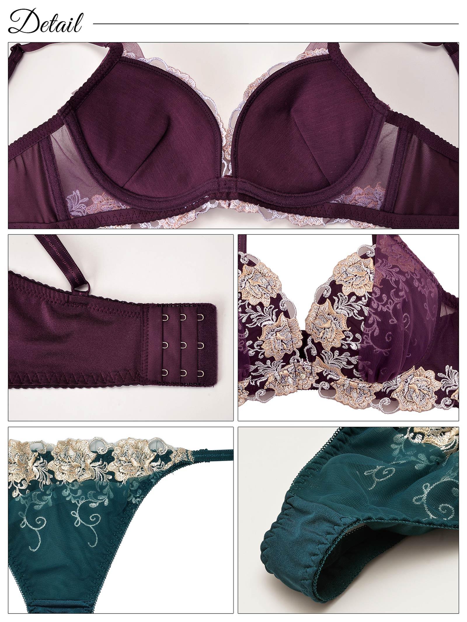 【三上悠亜着用】グロッシィフラワーエンブロイダリー育乳脇高ブラジャー&Tバックショーツ - 【公式】247Lingerie