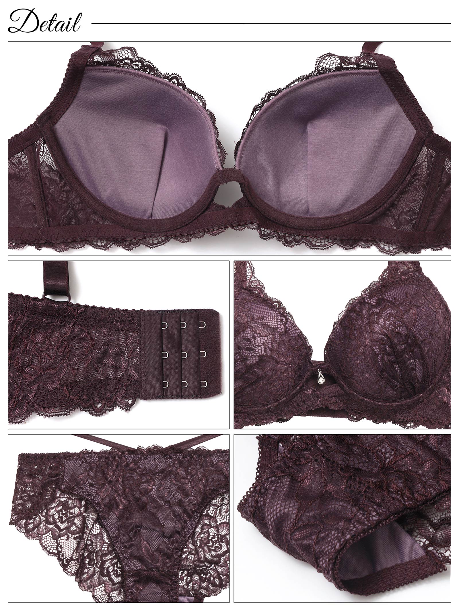 11/15再販!オールレースカットストリング育乳脇高ブラジャー&バック透けフルバックショーツ