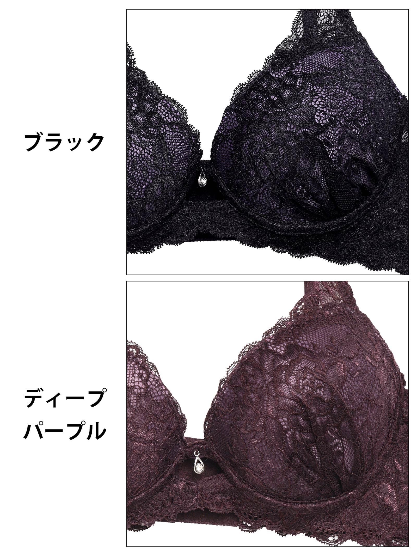 1/17再販!【EFサイズ】オールレースカットストリング育乳脇高ブラジャー&バック透けフルバックショーツ - 【公式】247Lingerie