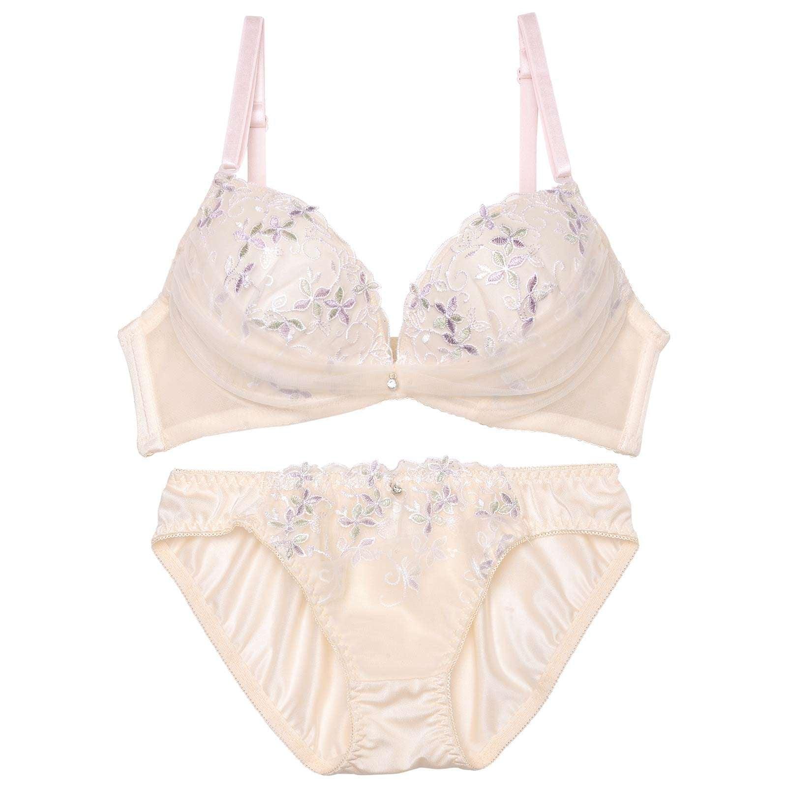 シアーチャーミングフルーレットブラジャー&フルバックショーツ - 【公式】247Lingerie