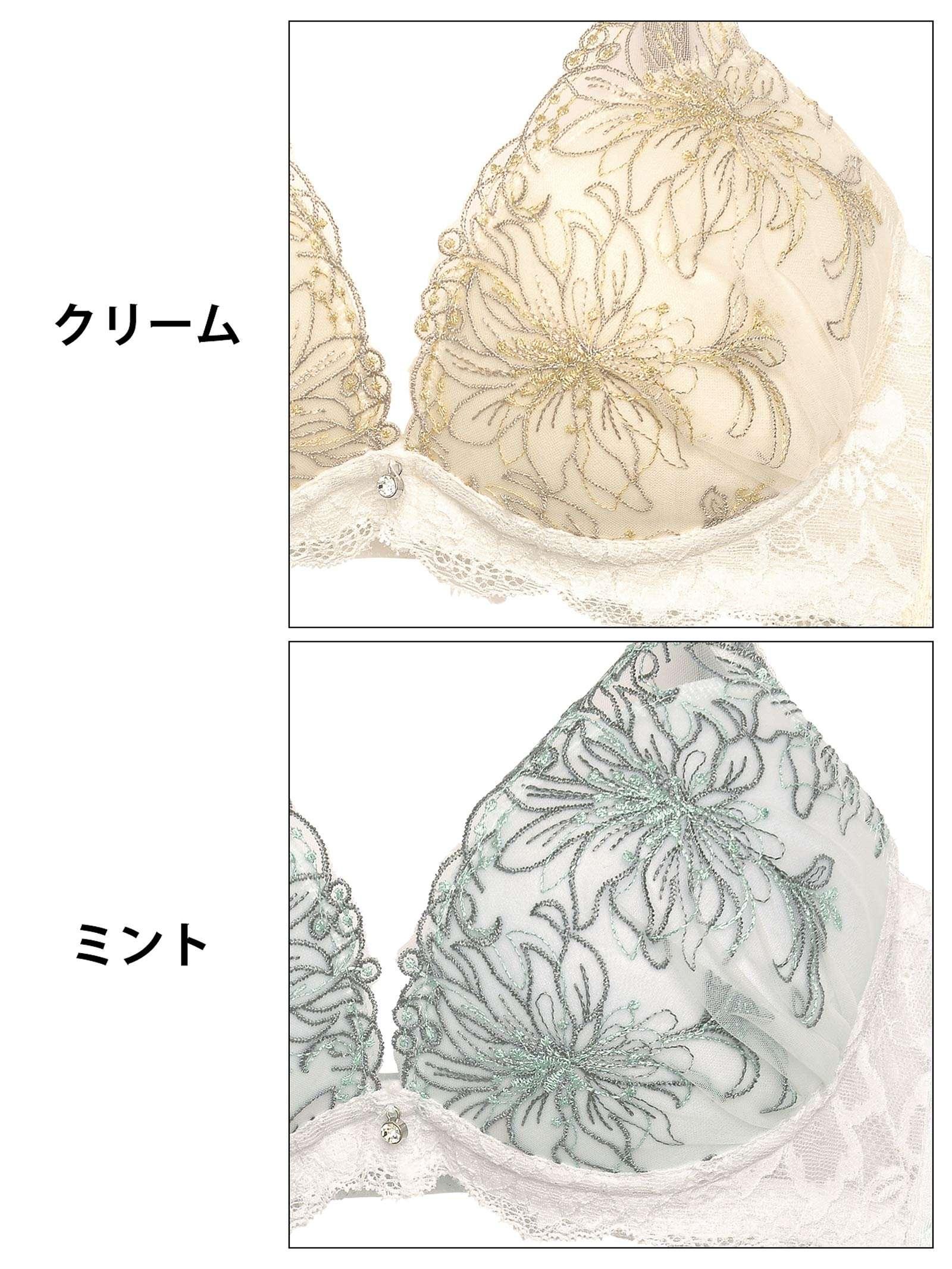 リリカルシアーフラワー育乳脇高ブラジャー&フルバックショーツ - 【公式】247Lingerie