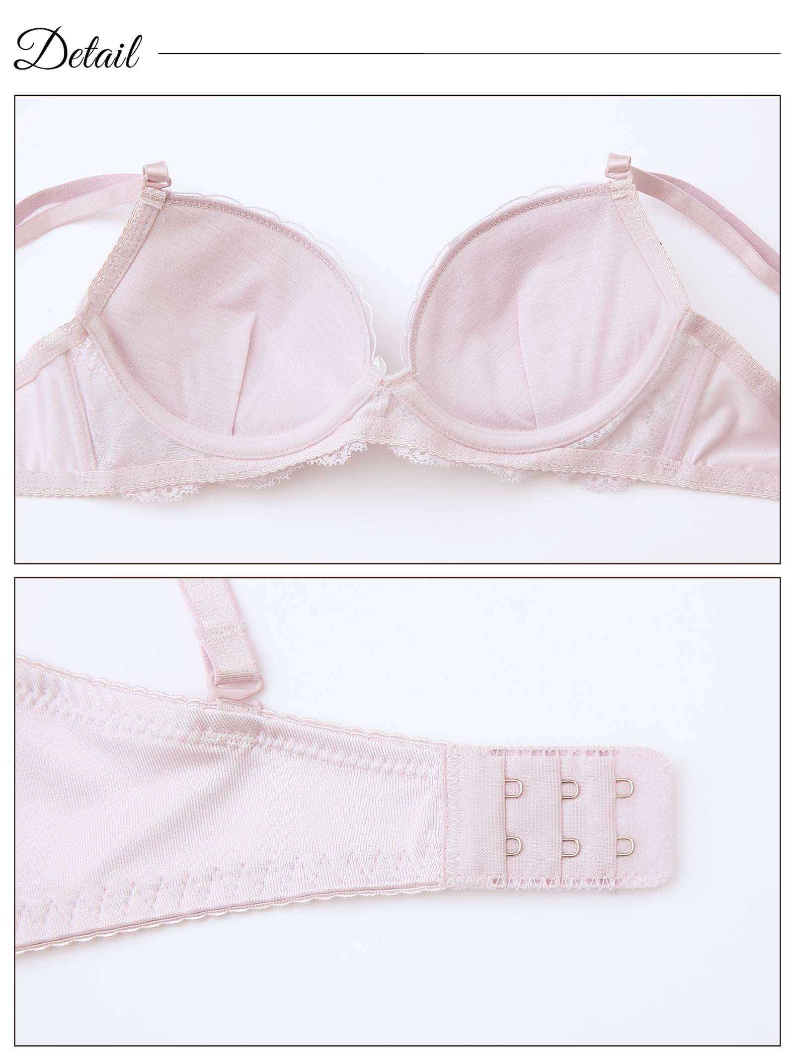フェミニンフルーレットリボンブラジャー&フルバックショーツ