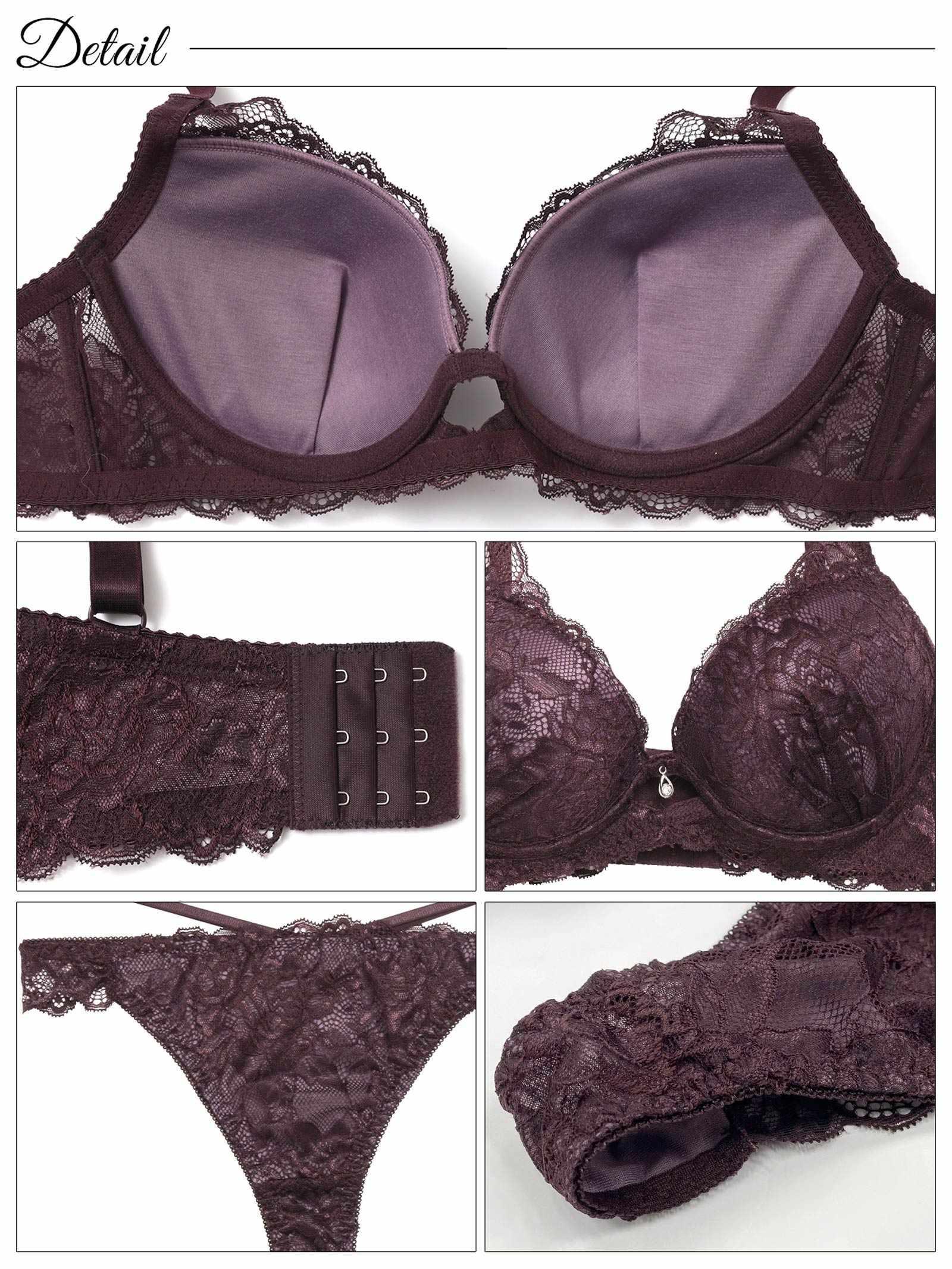 1/17再販!オールレースカットストリング育乳脇高ブラジャー&バック透けTバックショーツ - 【公式】247Lingerie