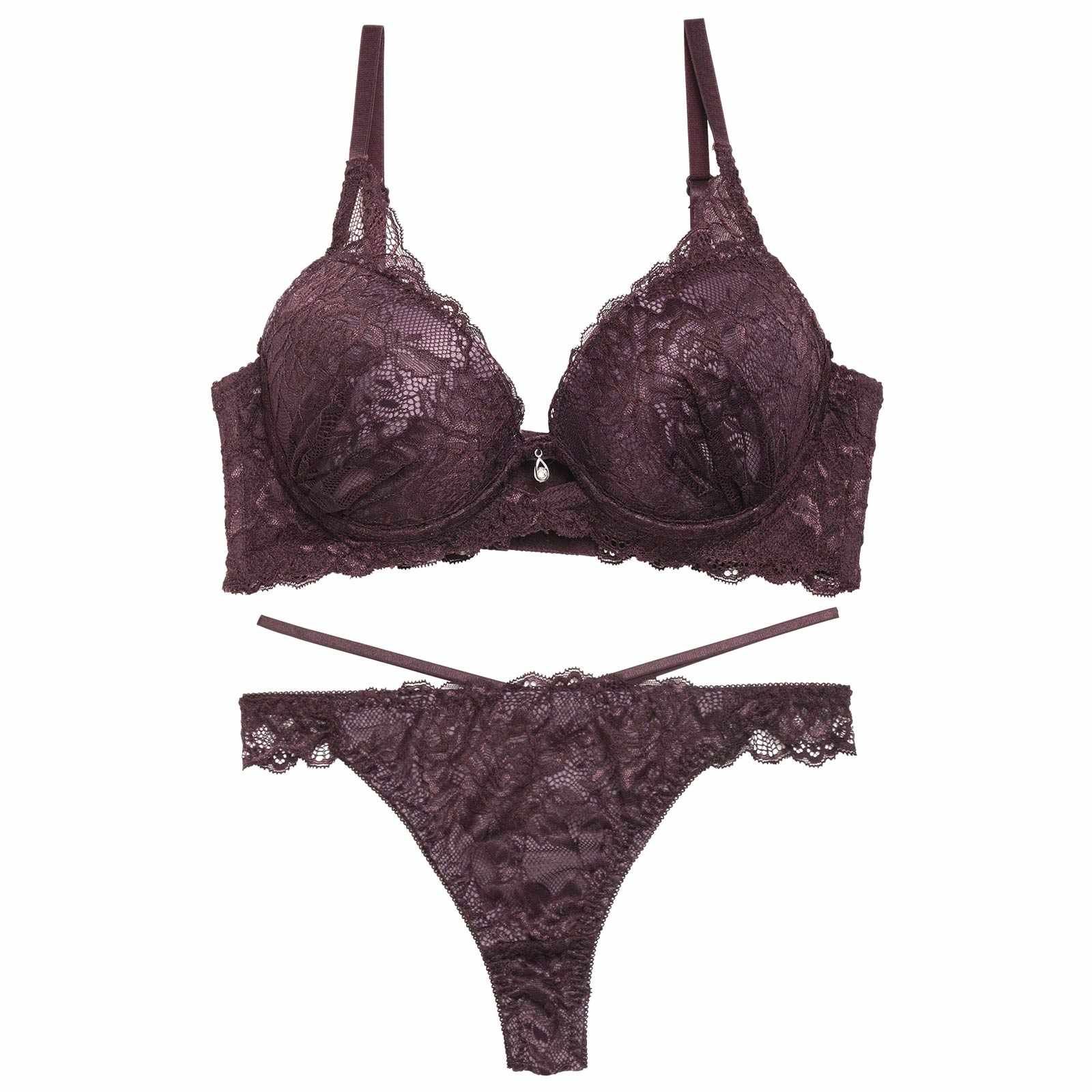 1/17再販!オールレースカットストリング育乳脇高ブラジャー&バック透けTバックショーツ - 【公式】247Lingerie