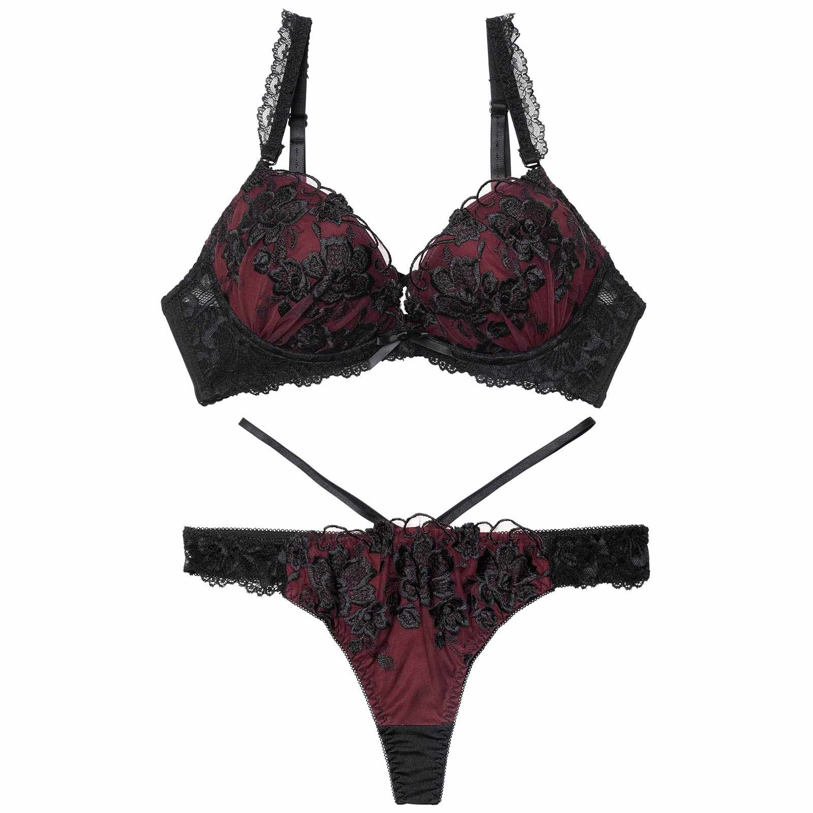 12/6再販!【三上悠亜着用】ブリリアントダークフルールブラジャー&Tバックショーツ