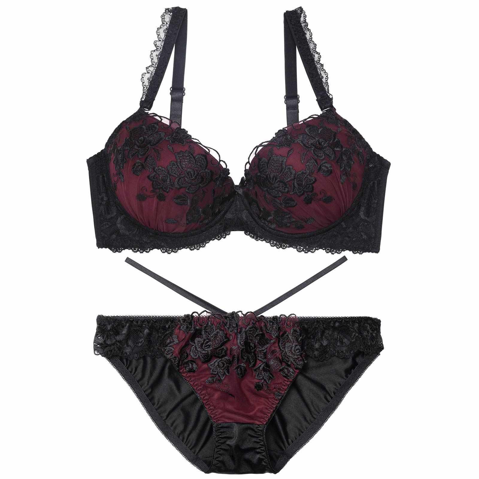 12/6再販!【三上悠亜着用】【EFサイズ】ブリリアントダークフルールブラジャー&フルバックショーツ - 【公式】247Lingerie