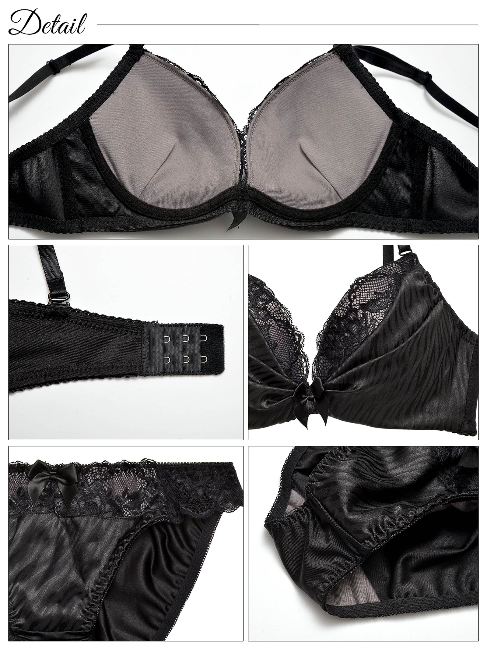 11/11再販!ルミナスゼブラサテンブラジャー&フルバックショーツ