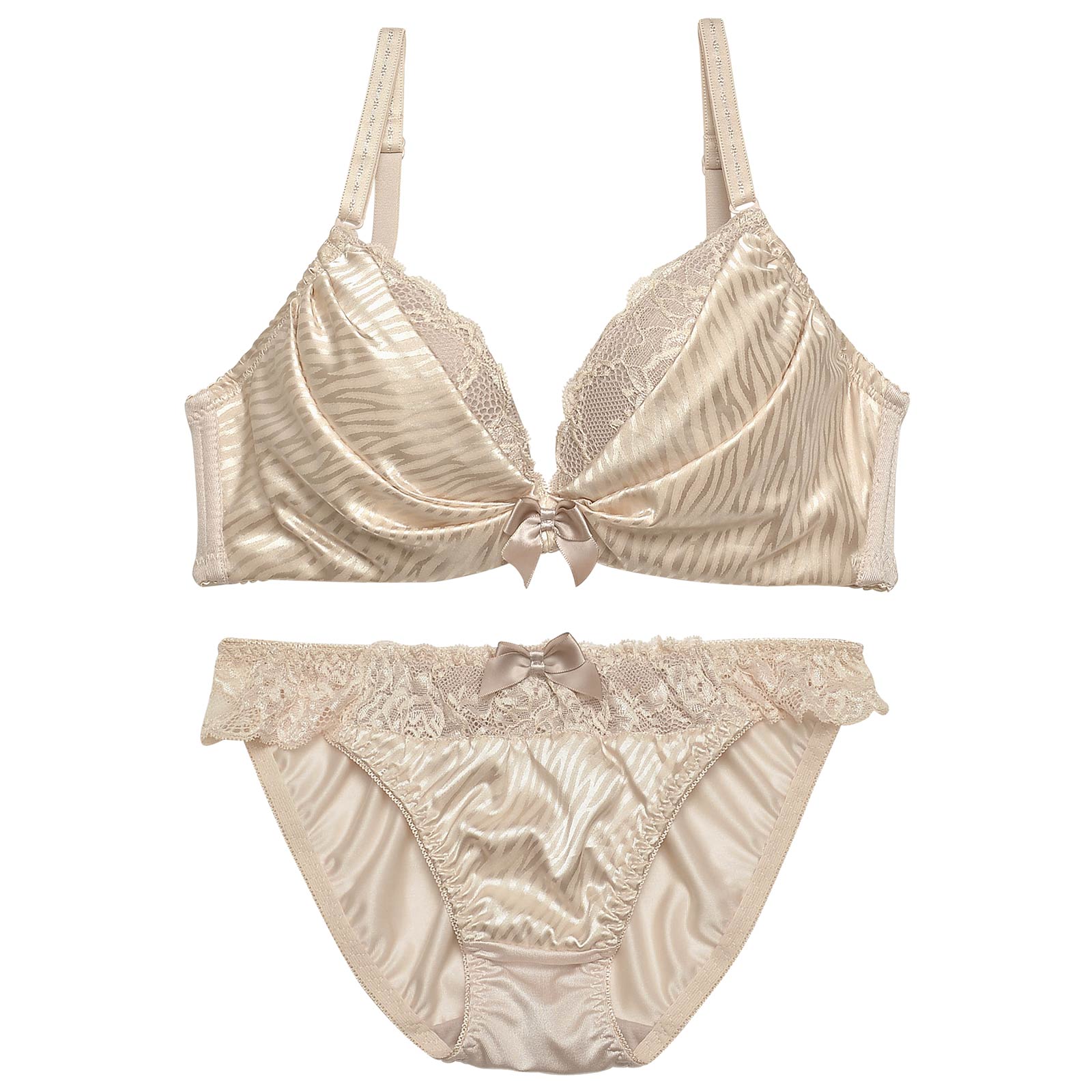 11/11再販!ルミナスゼブラサテンブラジャー&フルバックショーツ