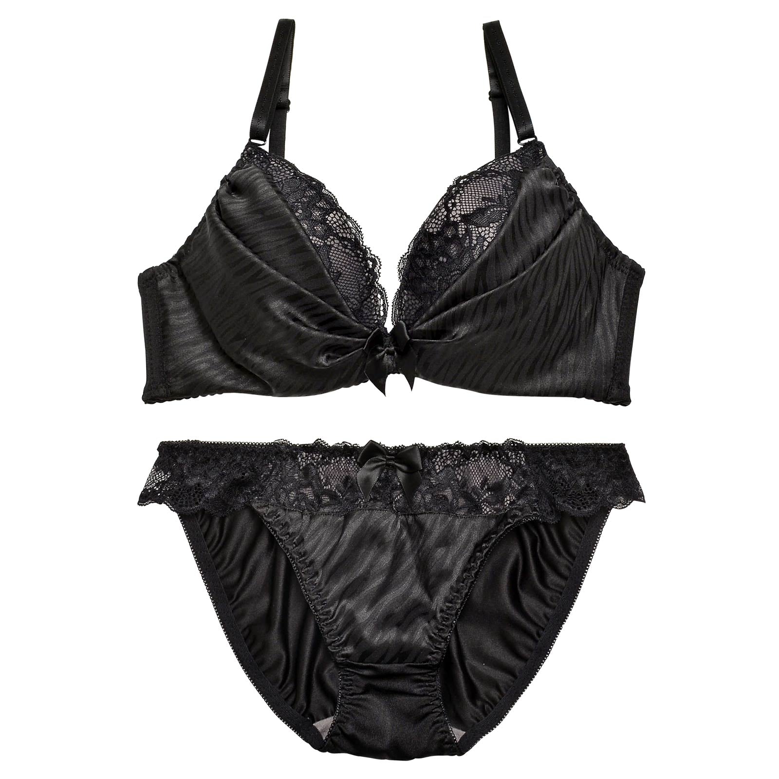 11/11再販!ルミナスゼブラサテンブラジャー&フルバックショーツ