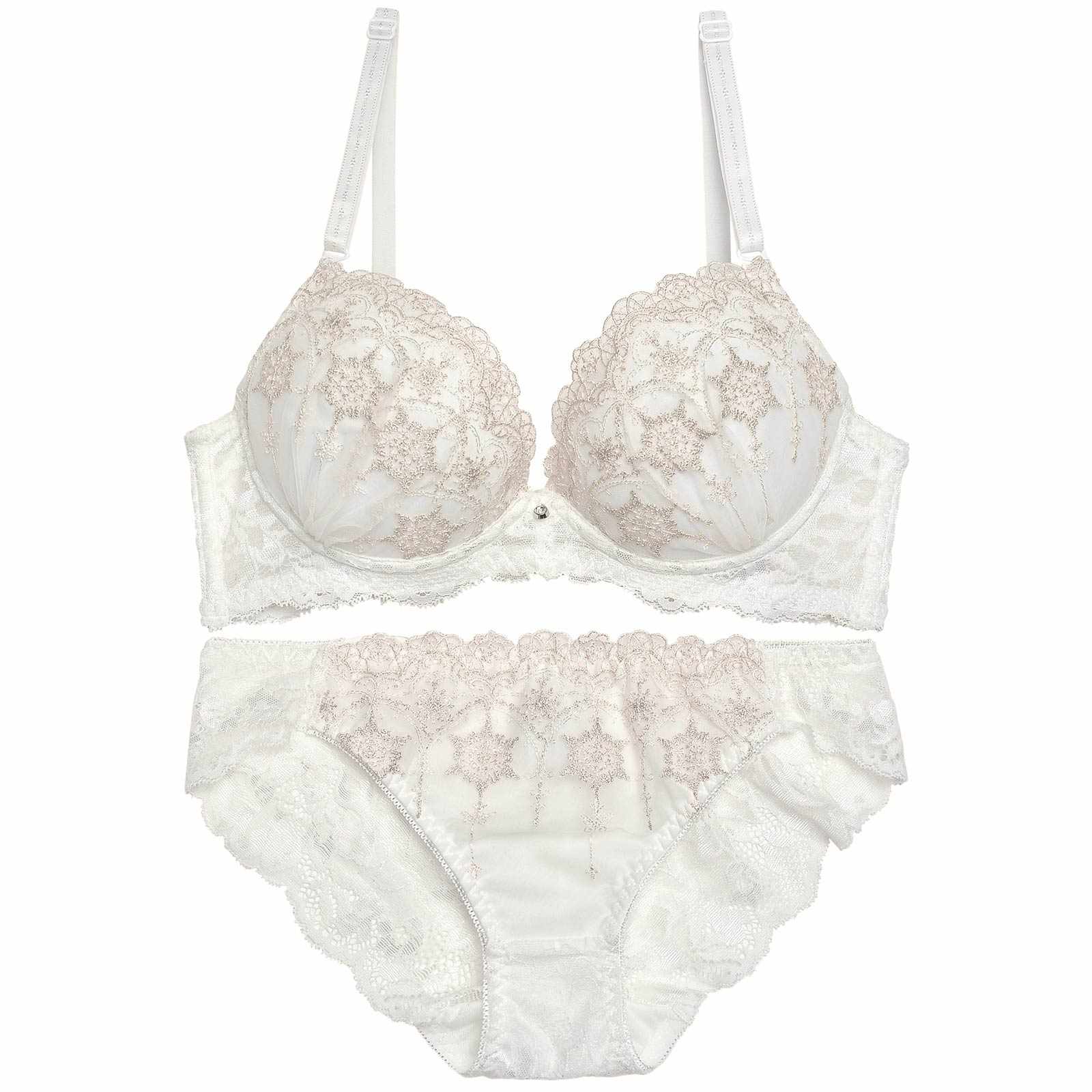 トゥインクルスノークリスタルブラジャー&バック透けフルバックショーツ