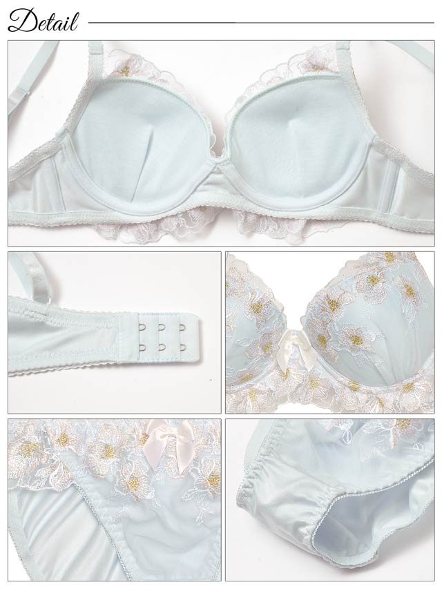 フェアリーキュートフラワーブラジャー&フルバックショーツ