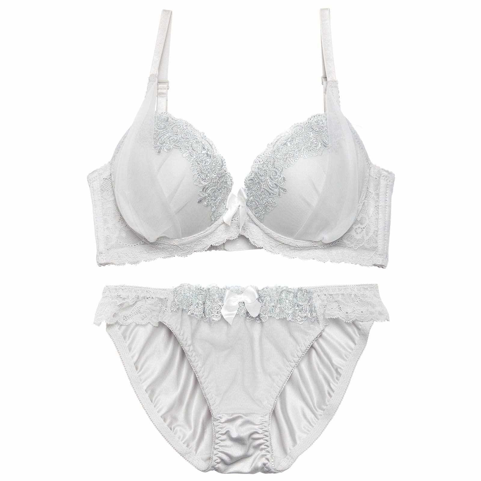 【かとゆり着用】ダークマットサテンチュール育乳脇高ブラジャー&フルバックショーツ