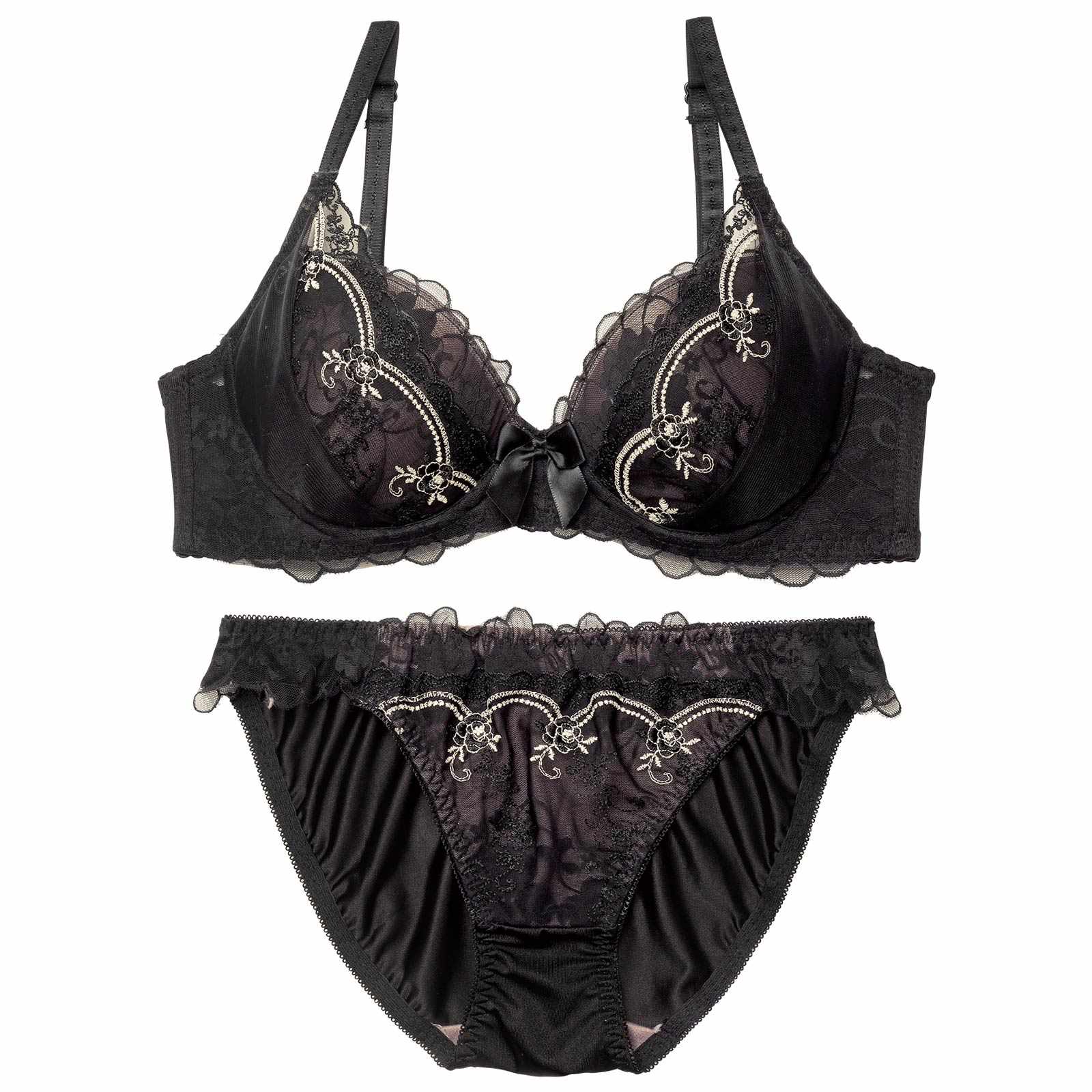 プティフルールアーチブラジャー&フルバックショーツ