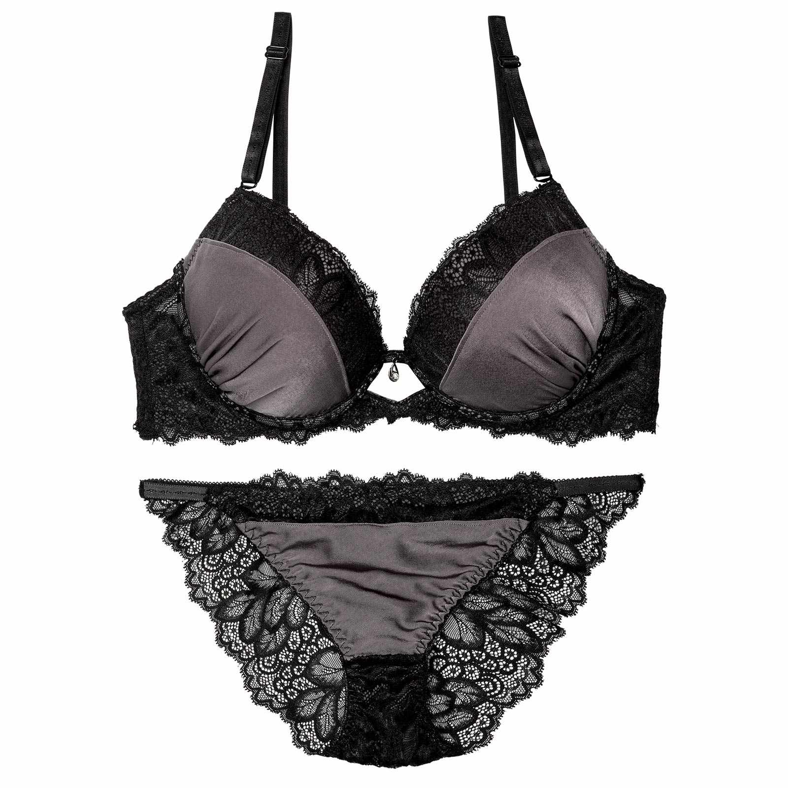 【三上悠亜着用】メロウレーシィマットサテンブラジャー&バック透けフルバックショーツ