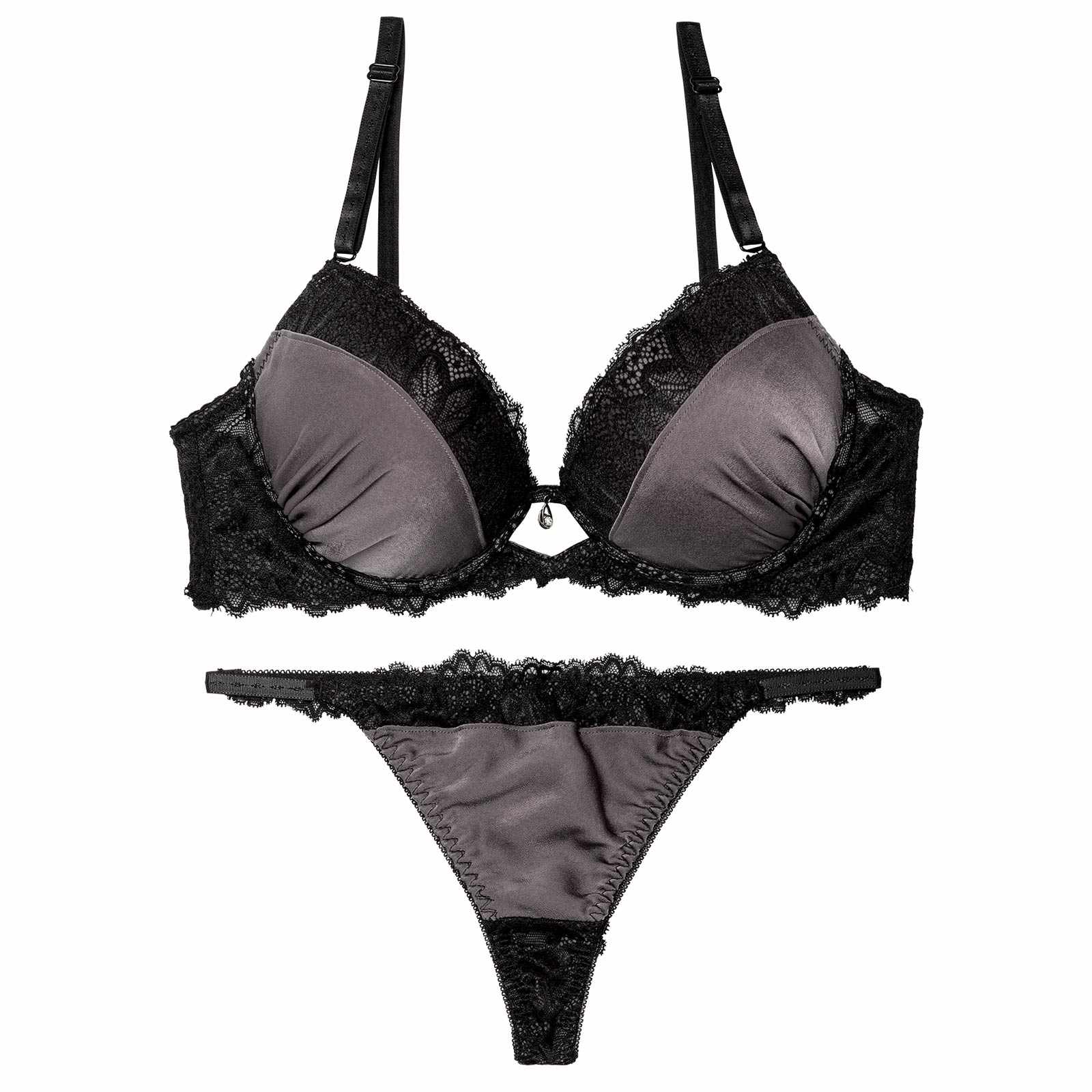 【三上悠亜着用】メロウレーシィマットサテンブラジャー&バック透けTバックショーツ