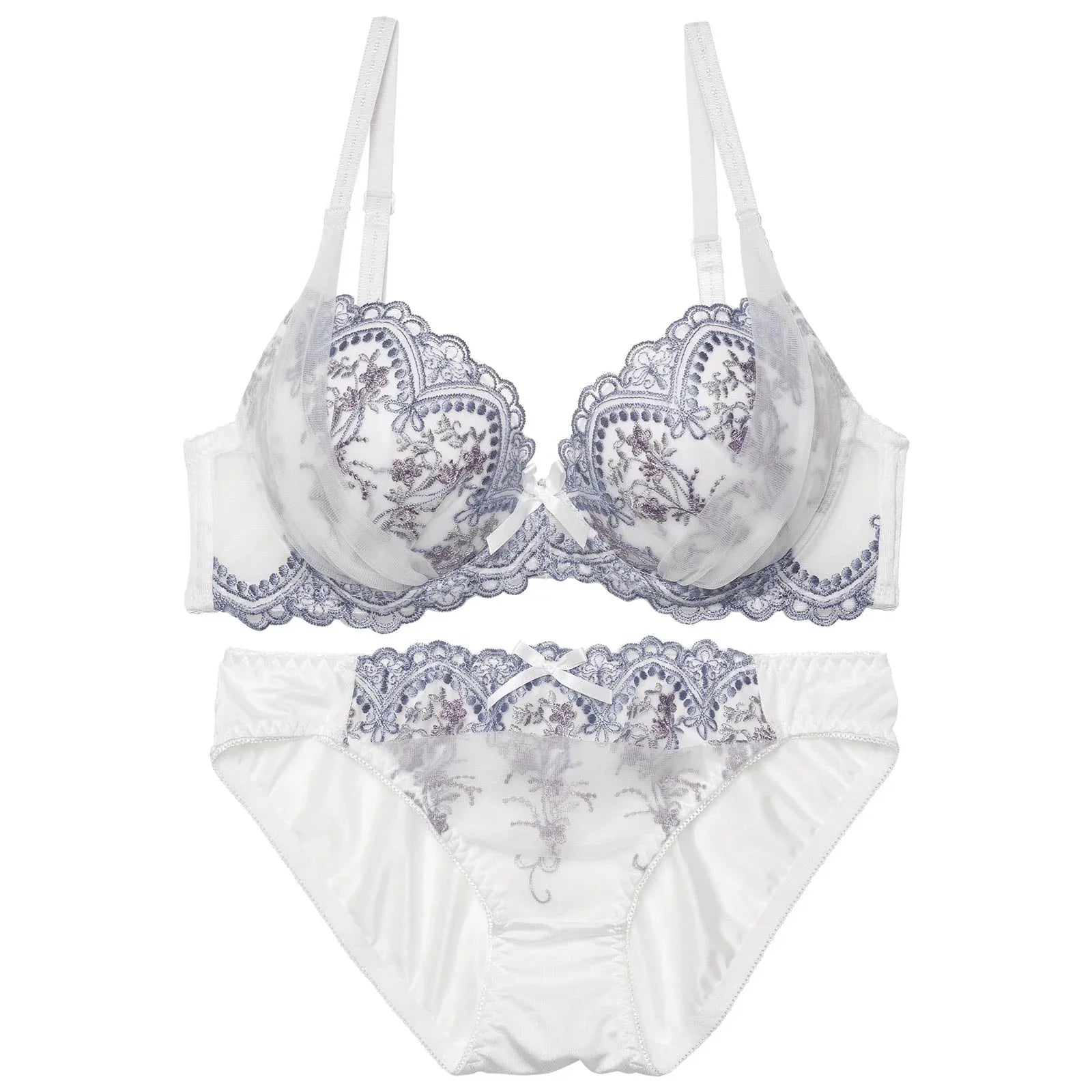 クラシカルフローラルアーチブラジャー&フルバックショーツ - 【公式】247Lingerie