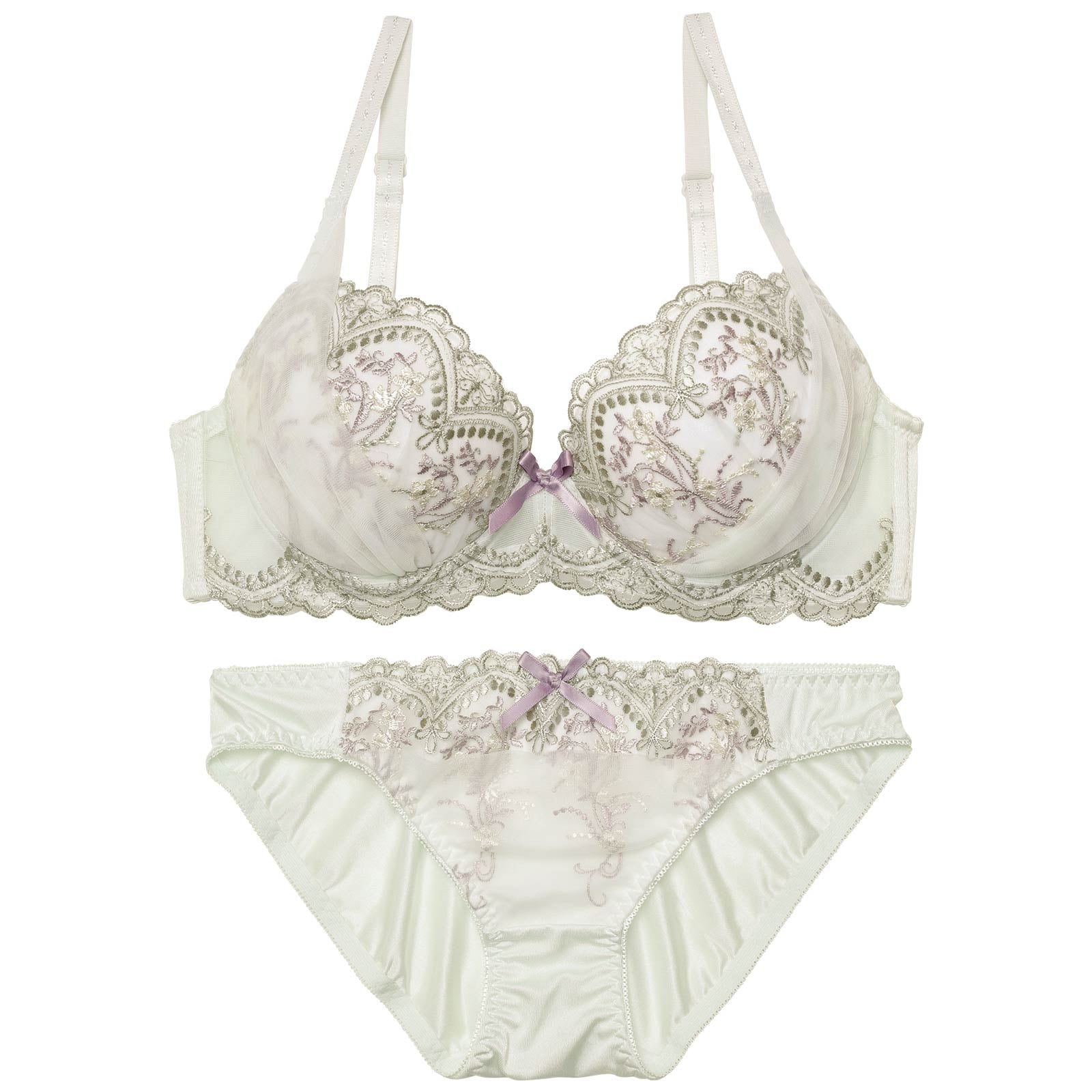 クラシカルフローラルアーチブラジャー&フルバックショーツ