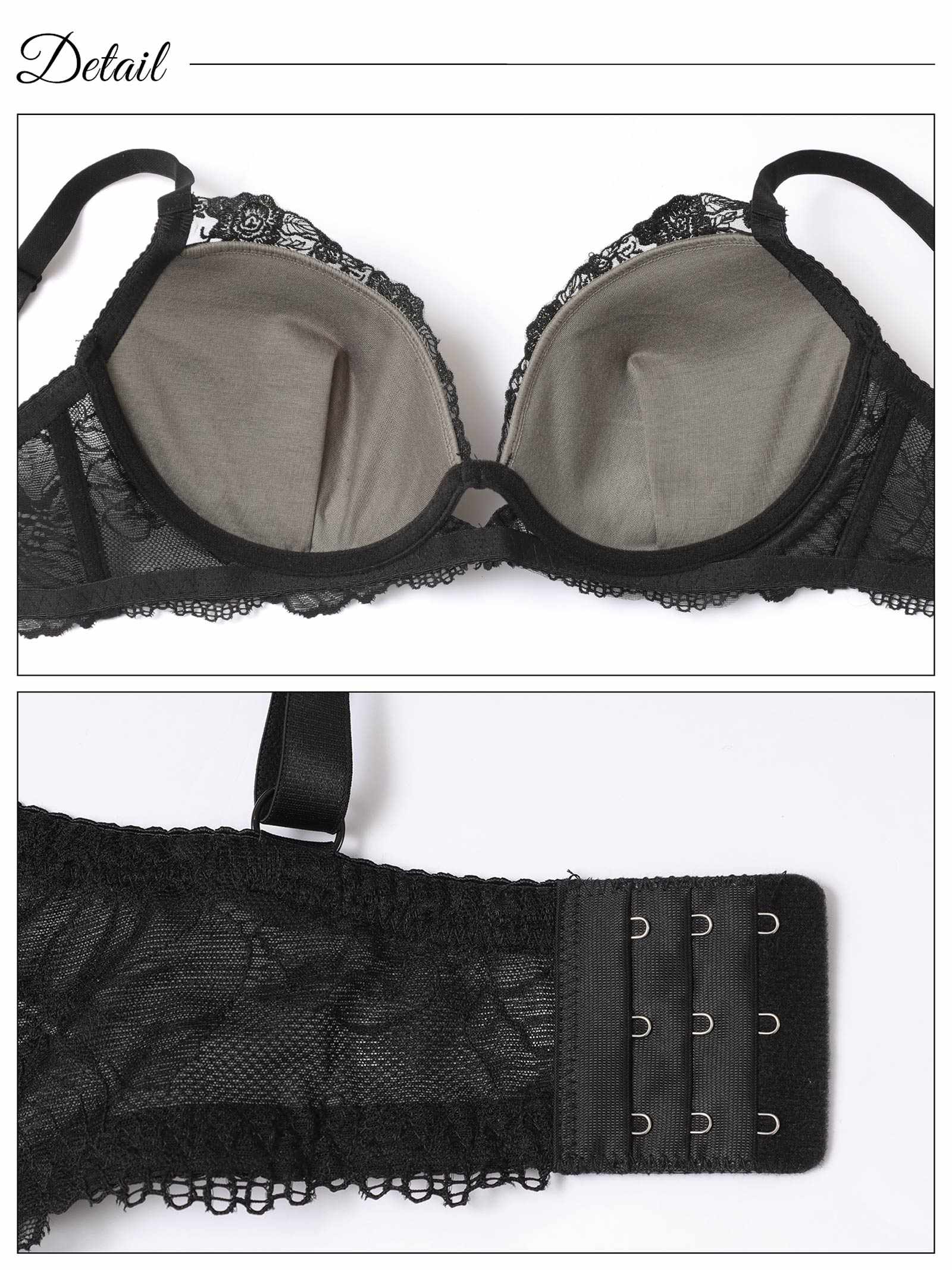 2/17新作!【EFサイズ】グリッターアイビーエンブロイダリー育乳脇高ブラジャー&バック透けフルバックショーツ