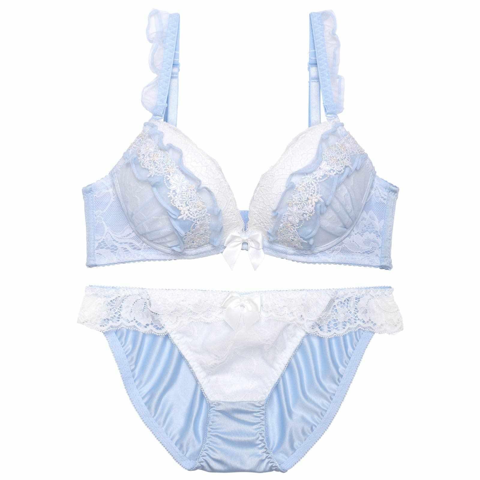 キューティフルーレットフリルブラジャー&フルバックショーツ - 【公式】247Lingerie