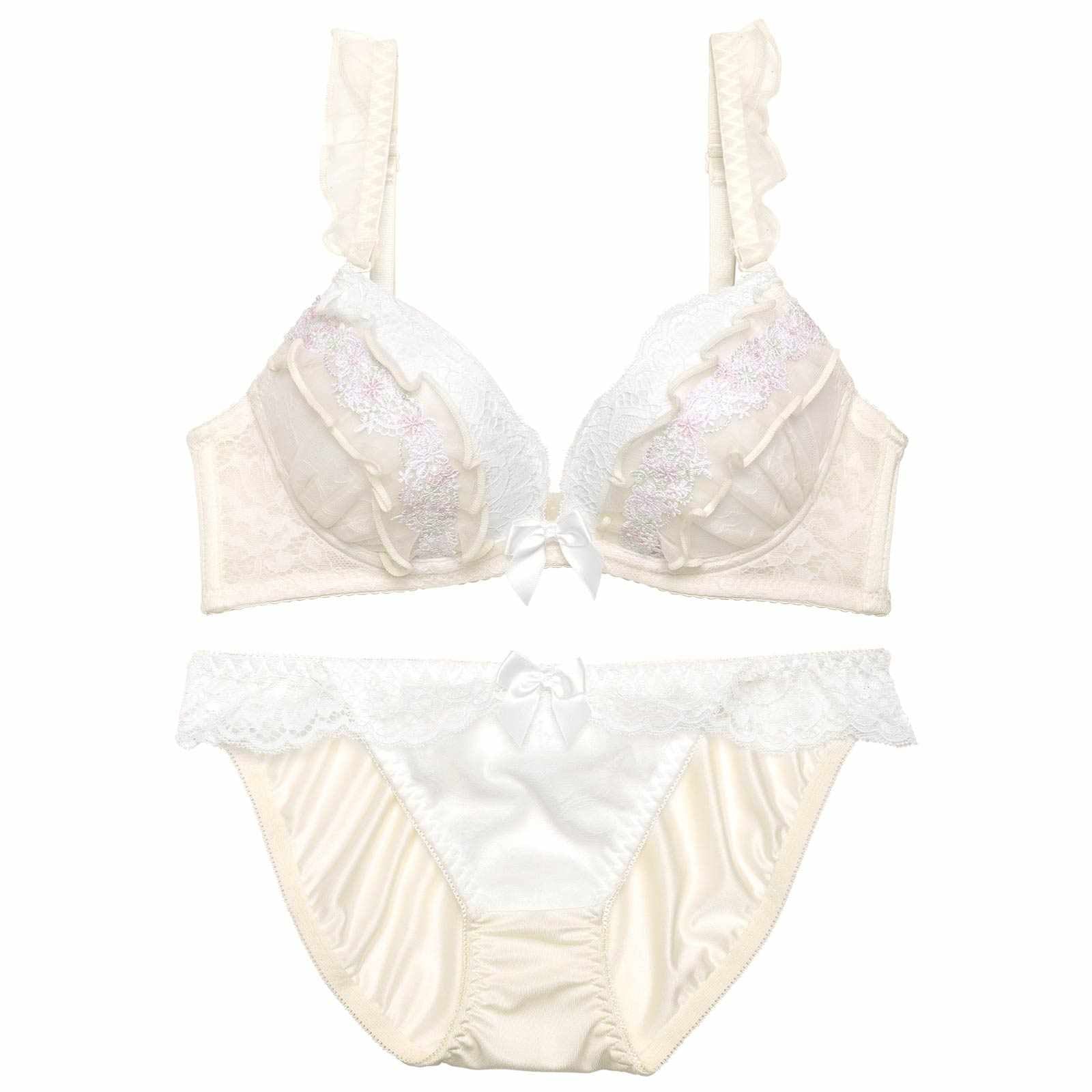 キューティフルーレットフリルブラジャー&フルバックショーツ