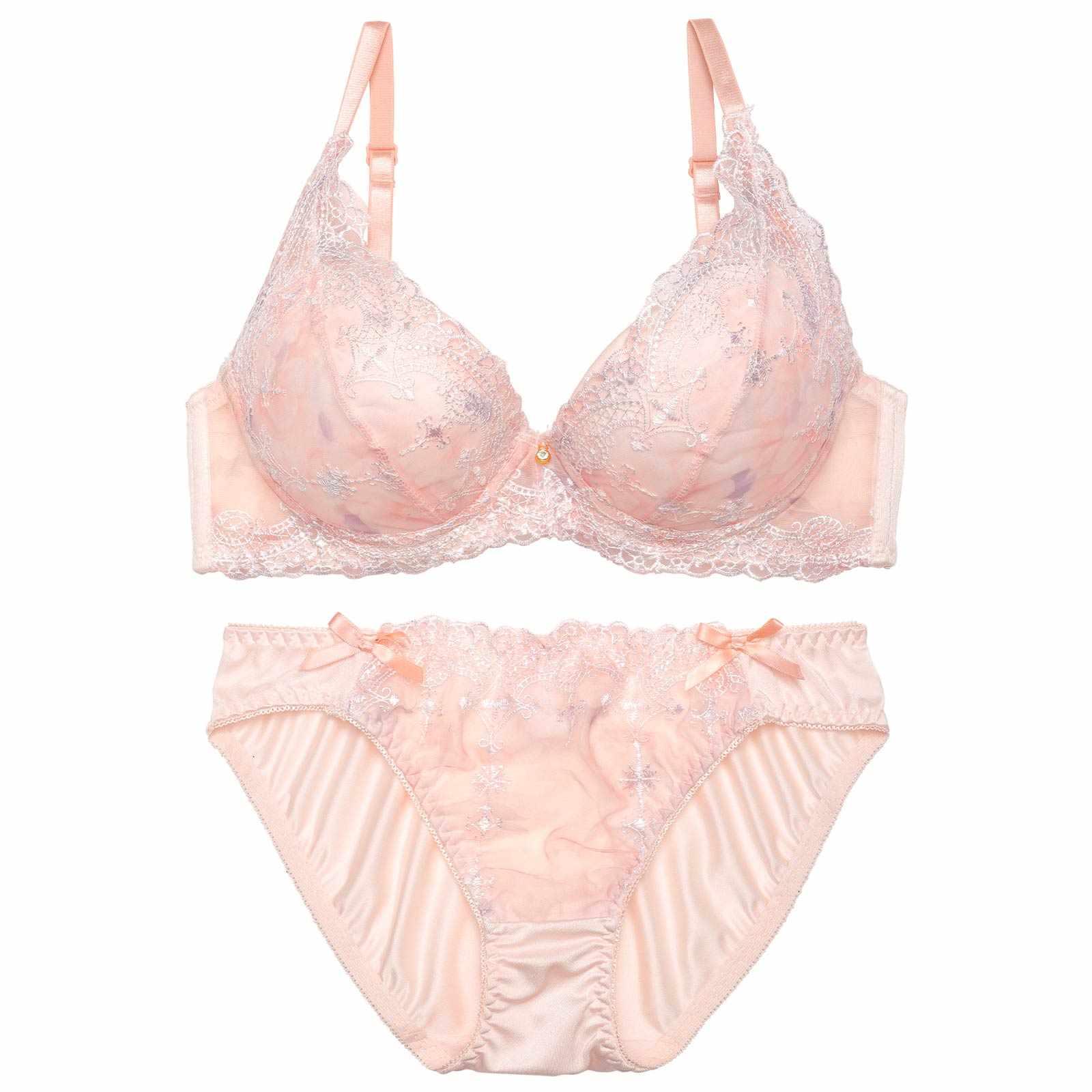 【EFサイズ】パステルアーチフローラルブラジャー&フルバックショーツ - 【公式】247Lingerie