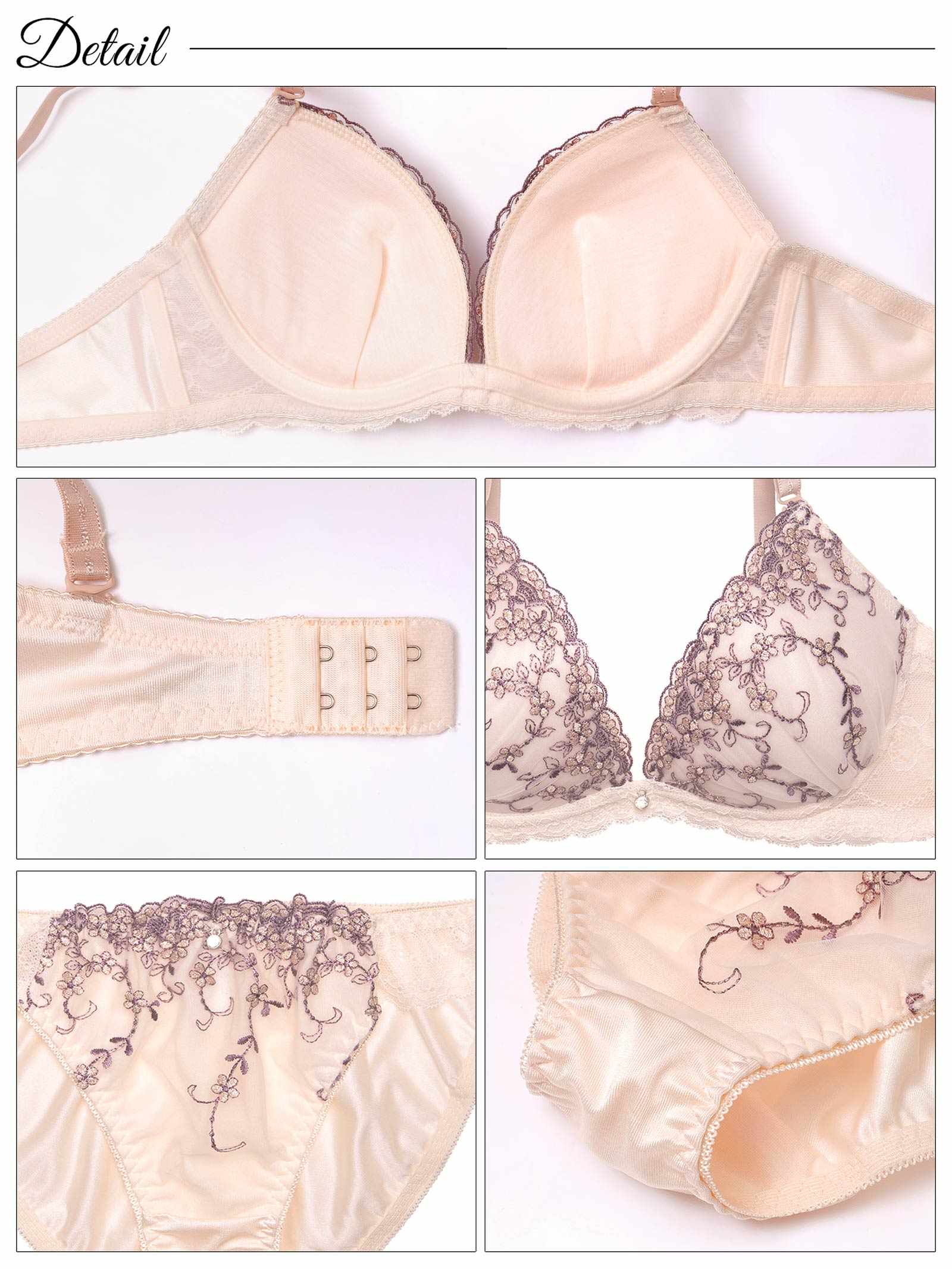 2/7新作!フェミニンシャイニーブロッサムブラジャー&フルバックショーツ