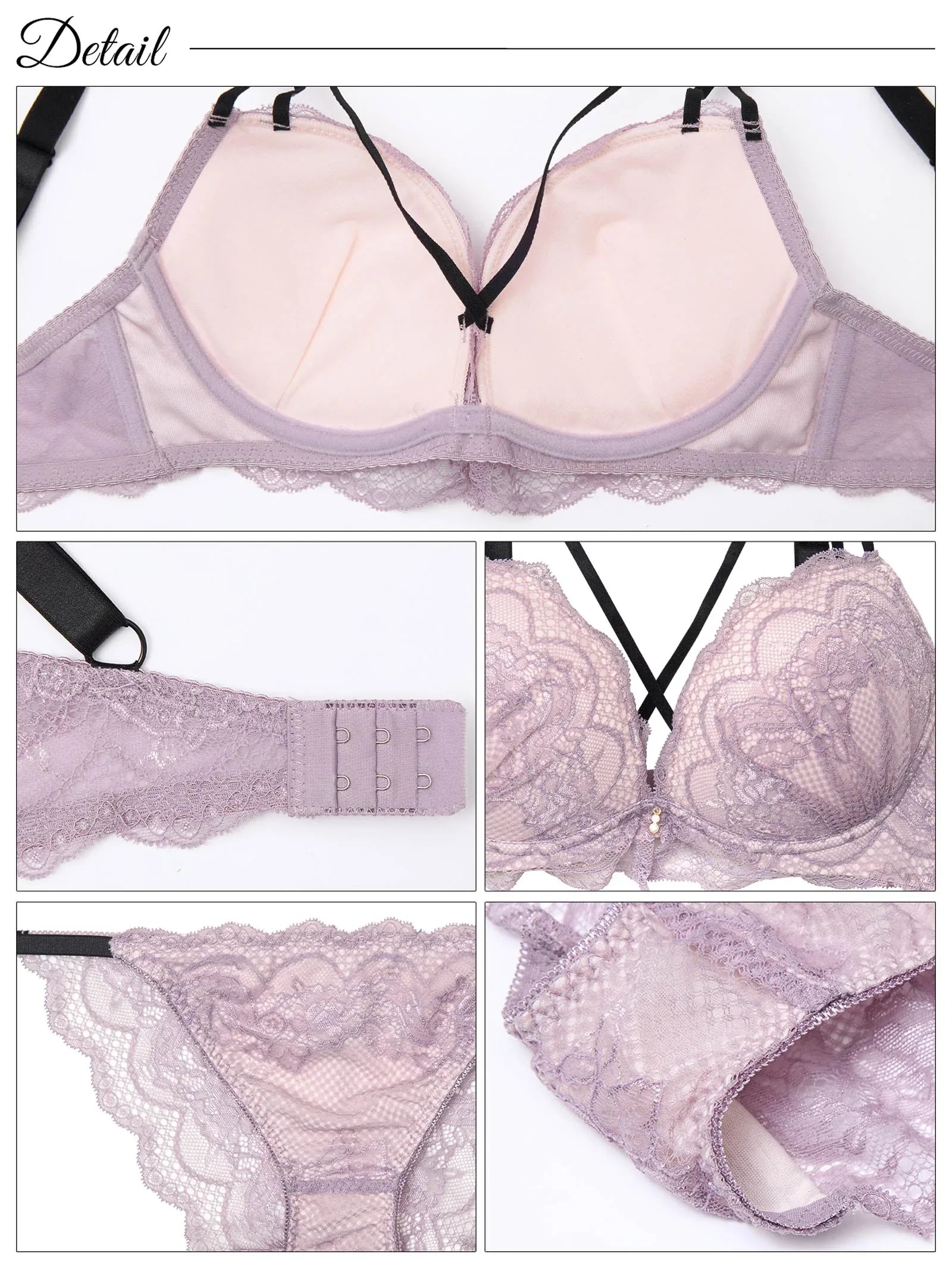 【かとゆり着用】ロマンティックスカラップコードブラジャー&バック透けフルバックショーツ - 【公式】247Lingerie