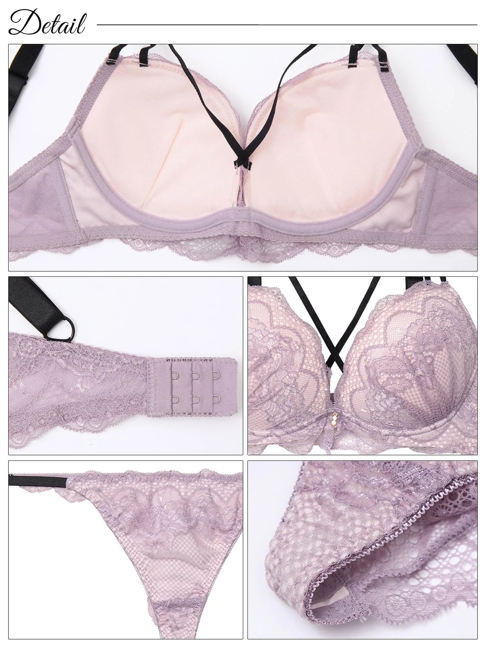 【かとゆり着用】ロマンティックスカラップコードブラジャー&バック透けTバックショーツ - 【公式】247Lingerie
