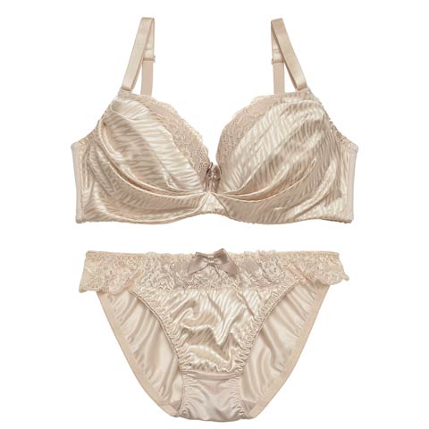 11/11再販!【EFサイズ】ルミナスゼブラサテンブラジャー&フルバックショーツ