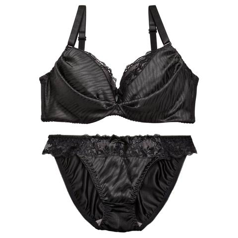 11/11再販!【EFサイズ】ルミナスゼブラサテンブラジャー&フルバックショーツ