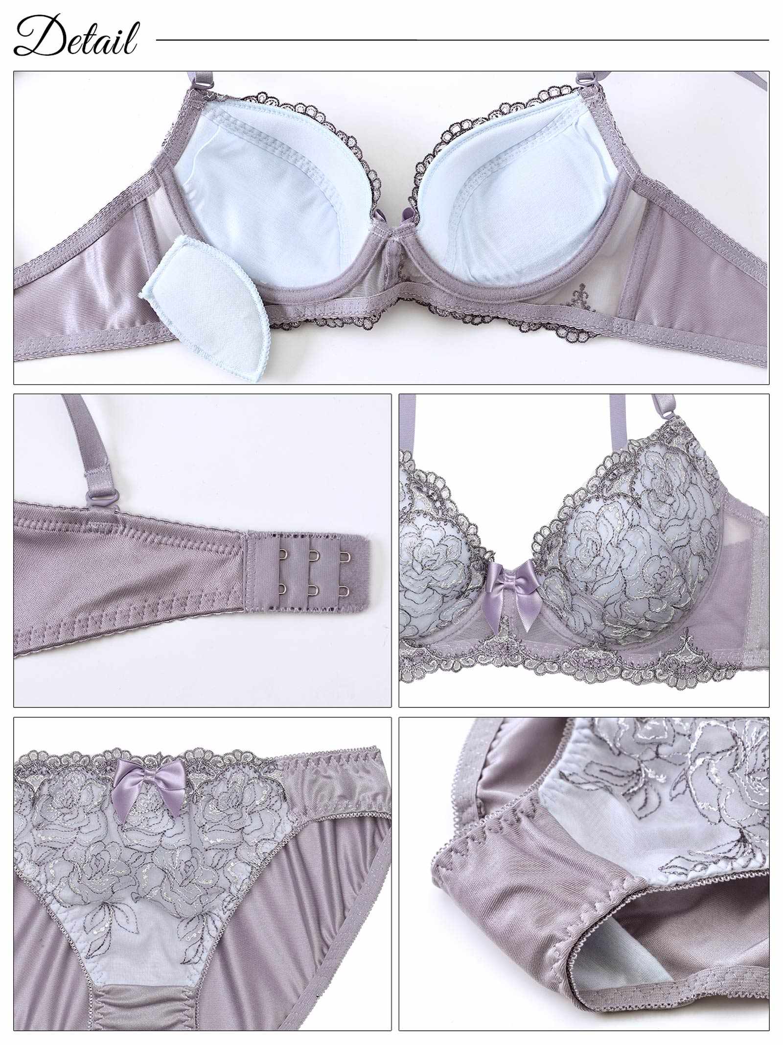 3/5新作!ニュアンスローズエンブロイダリーブラジャー&フルバックショーツ