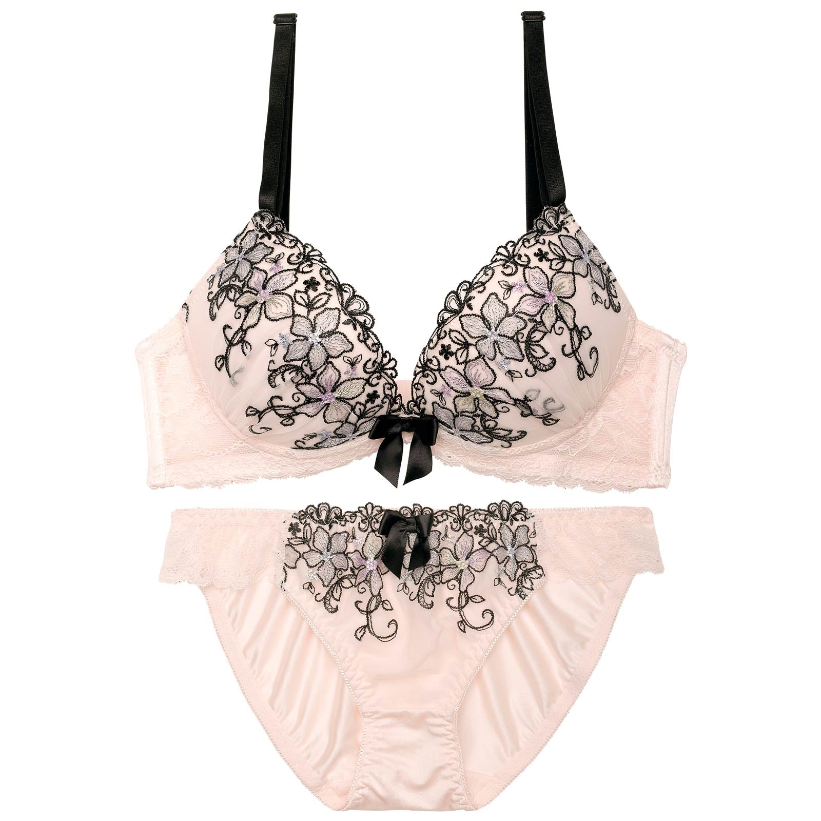 ダマスクグラデーションフルールブラジャー&フルバックショーツ