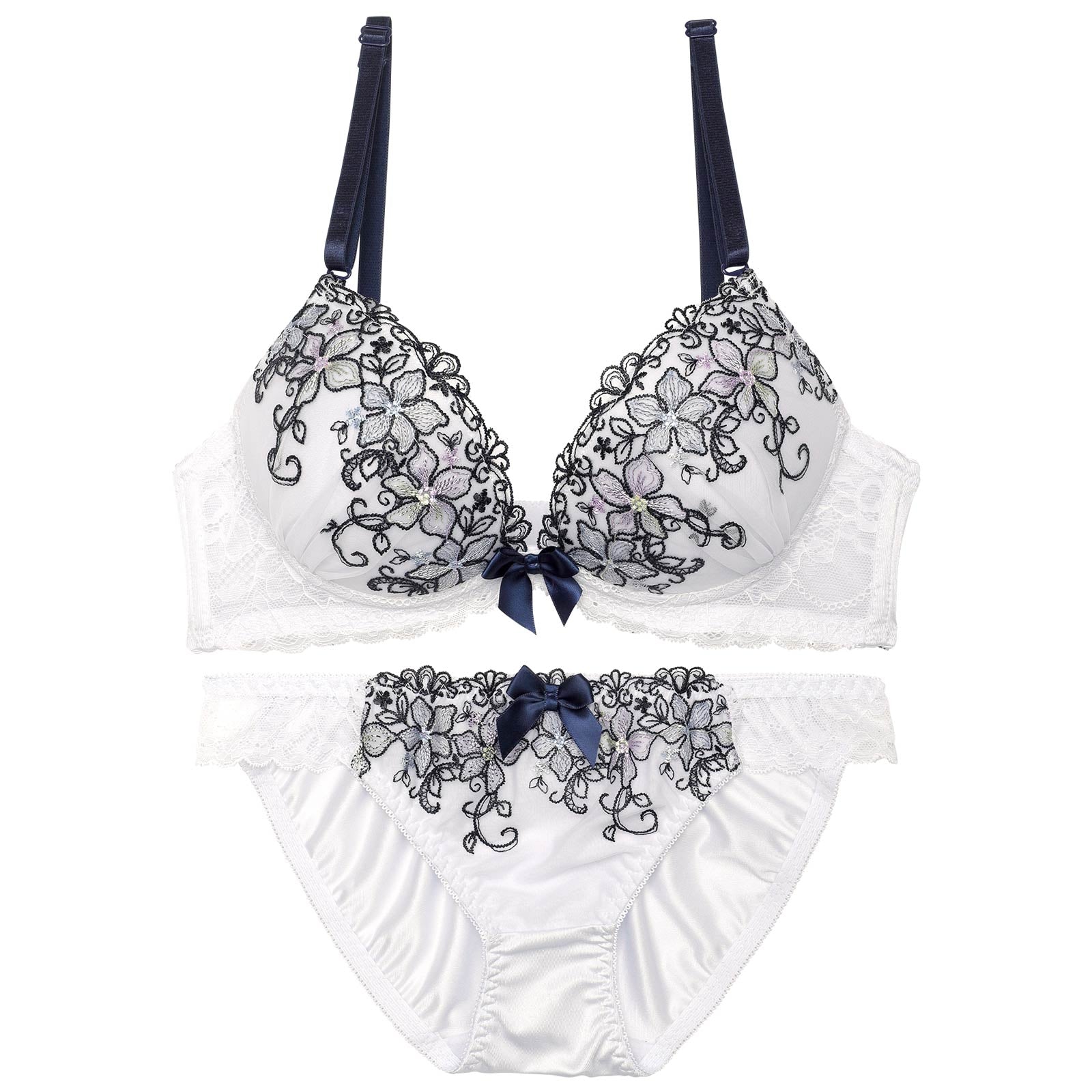 ダマスクグラデーションフルールブラジャー&フルバックショーツ