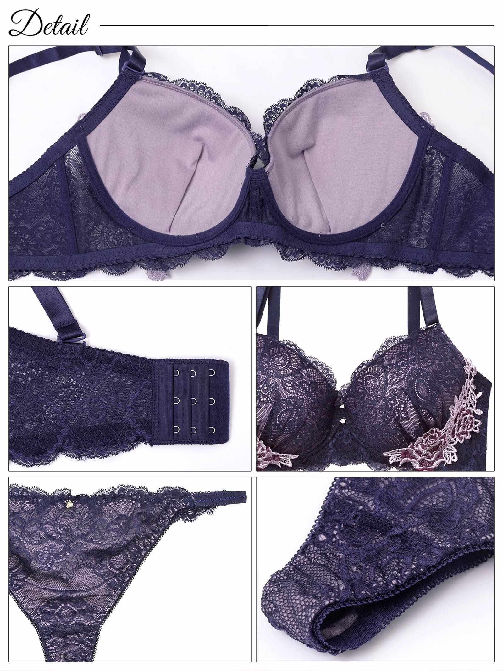 8/15新作!【三上悠亜着用】レーシィアンティークサイドローズ刺繍ブラジャー&バック透けTバックショーツ