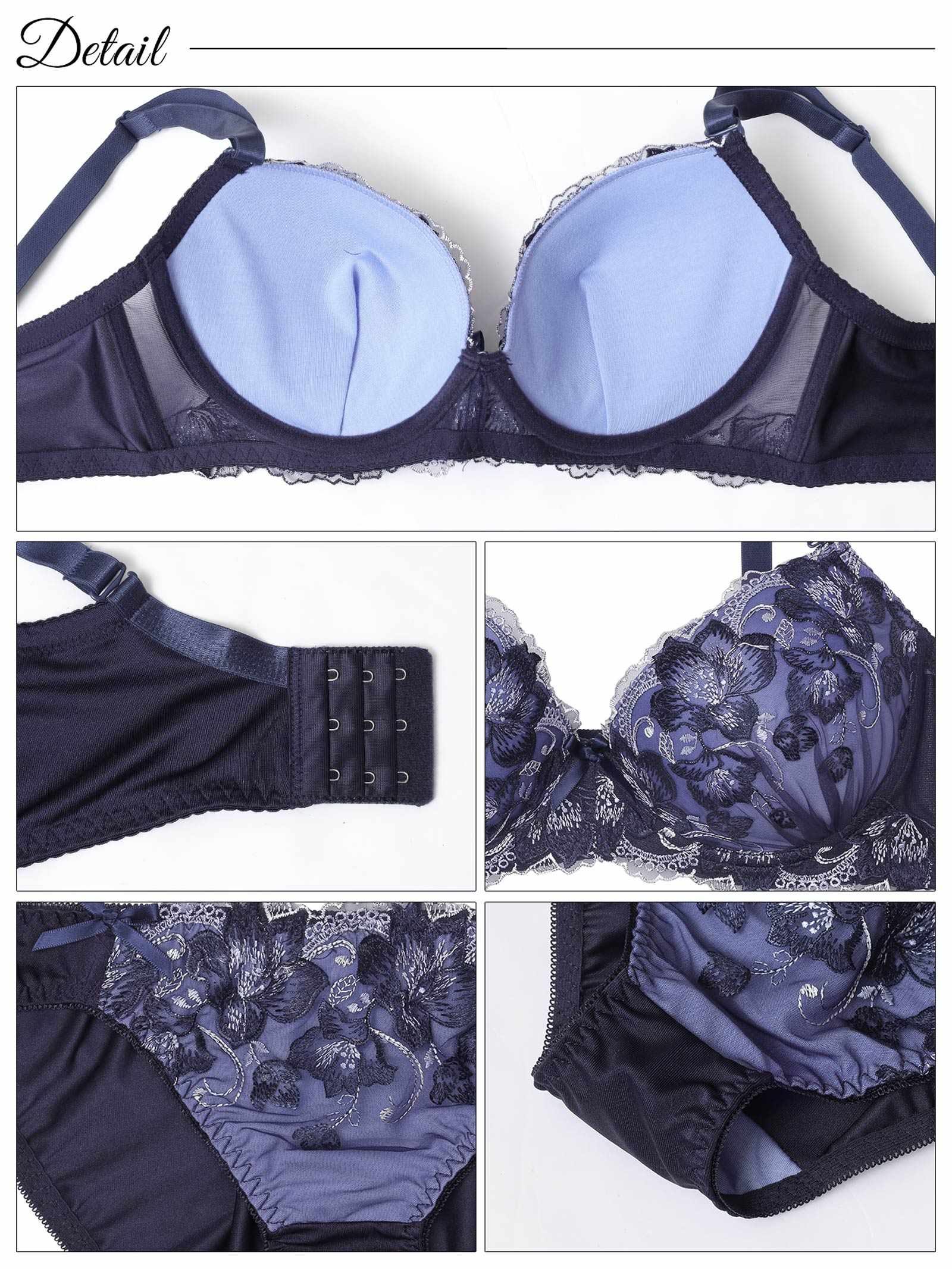 4/9新作!【EFサイズ】クラッシーフルブルーム育乳脇高ブラジャー&フルバックショーツ