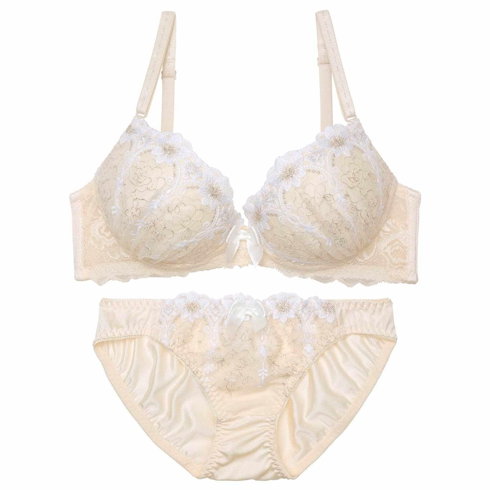 チャーミングラメフルールブラジャー&フルバックショーツ - 【公式】247Lingerie