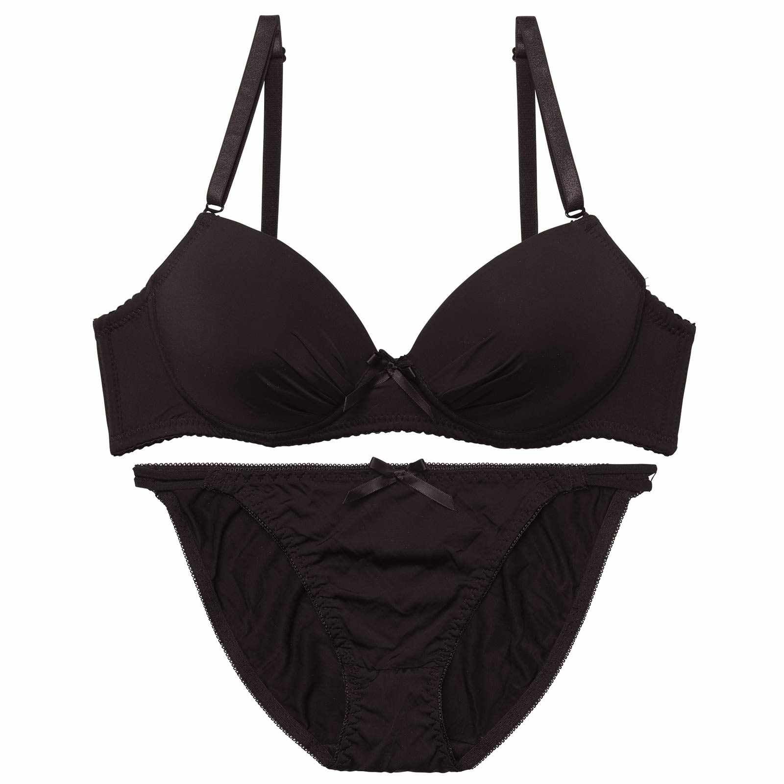 シンプルボリュームパッドブラジャー&フルバックショーツ