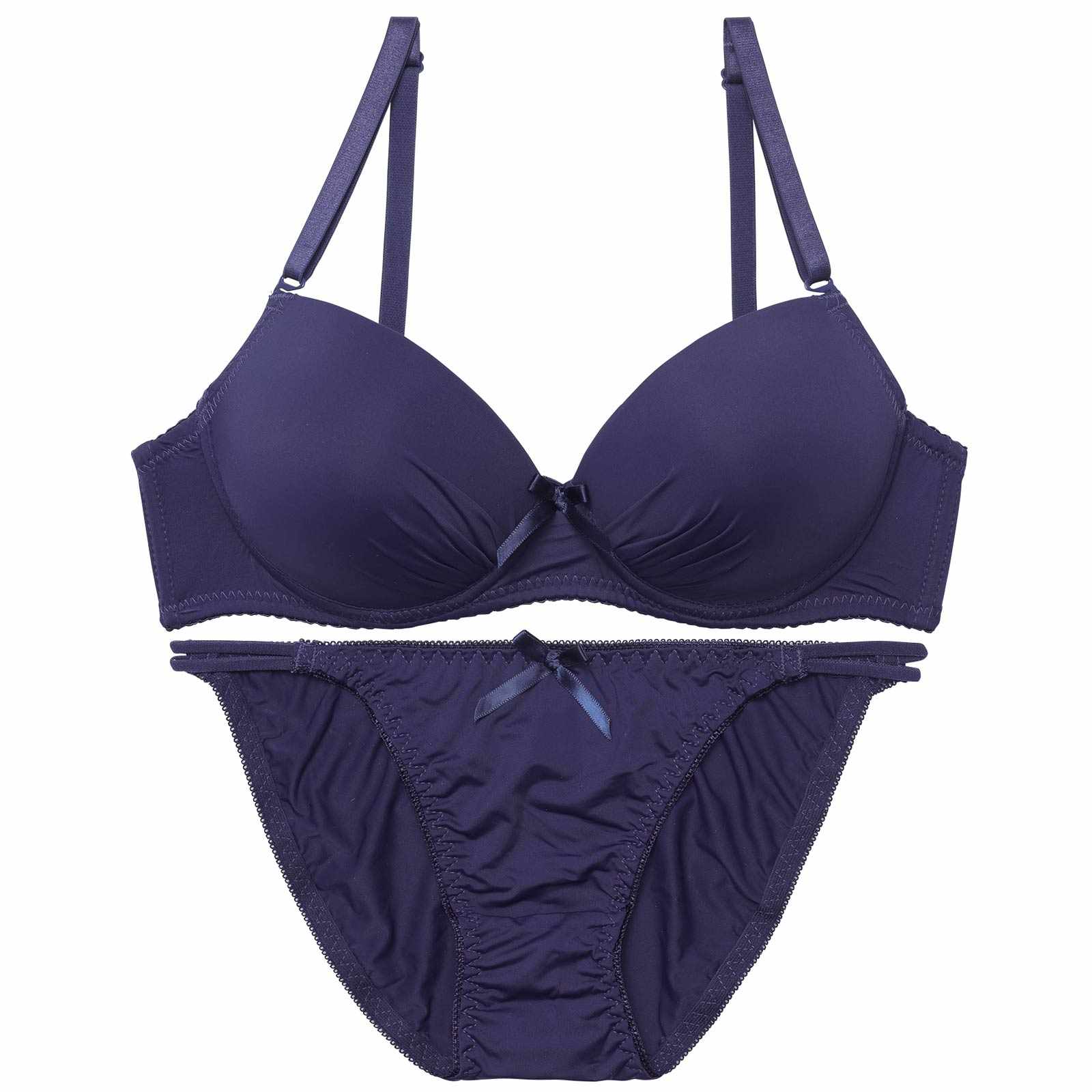 シンプルボリュームパッドブラジャー&フルバックショーツ