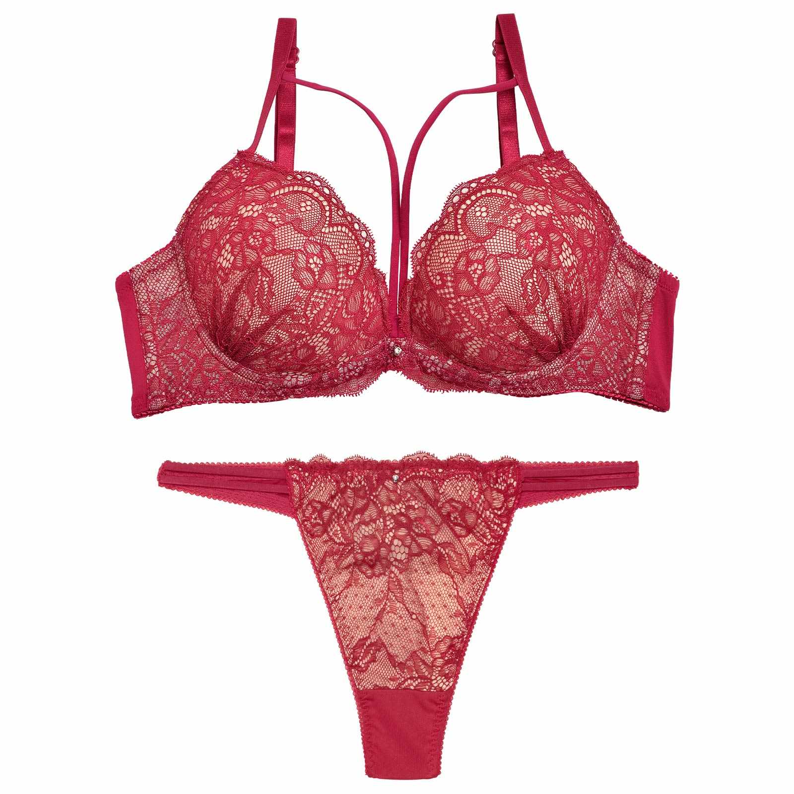 ヌーディーレースコードブラジャー&Tバックショーツ