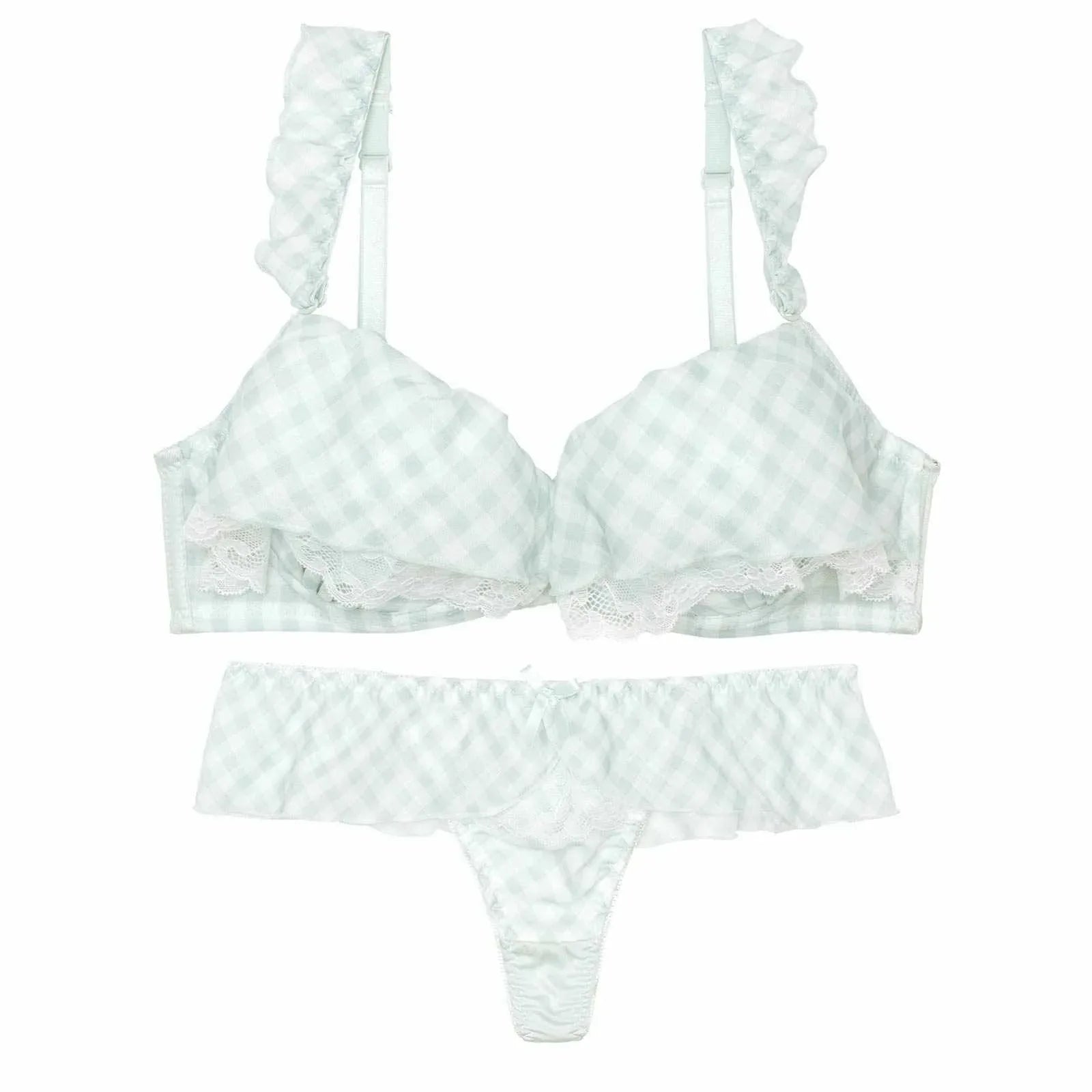 メルティギンガムフリルブラジャー&Tバックショーツ