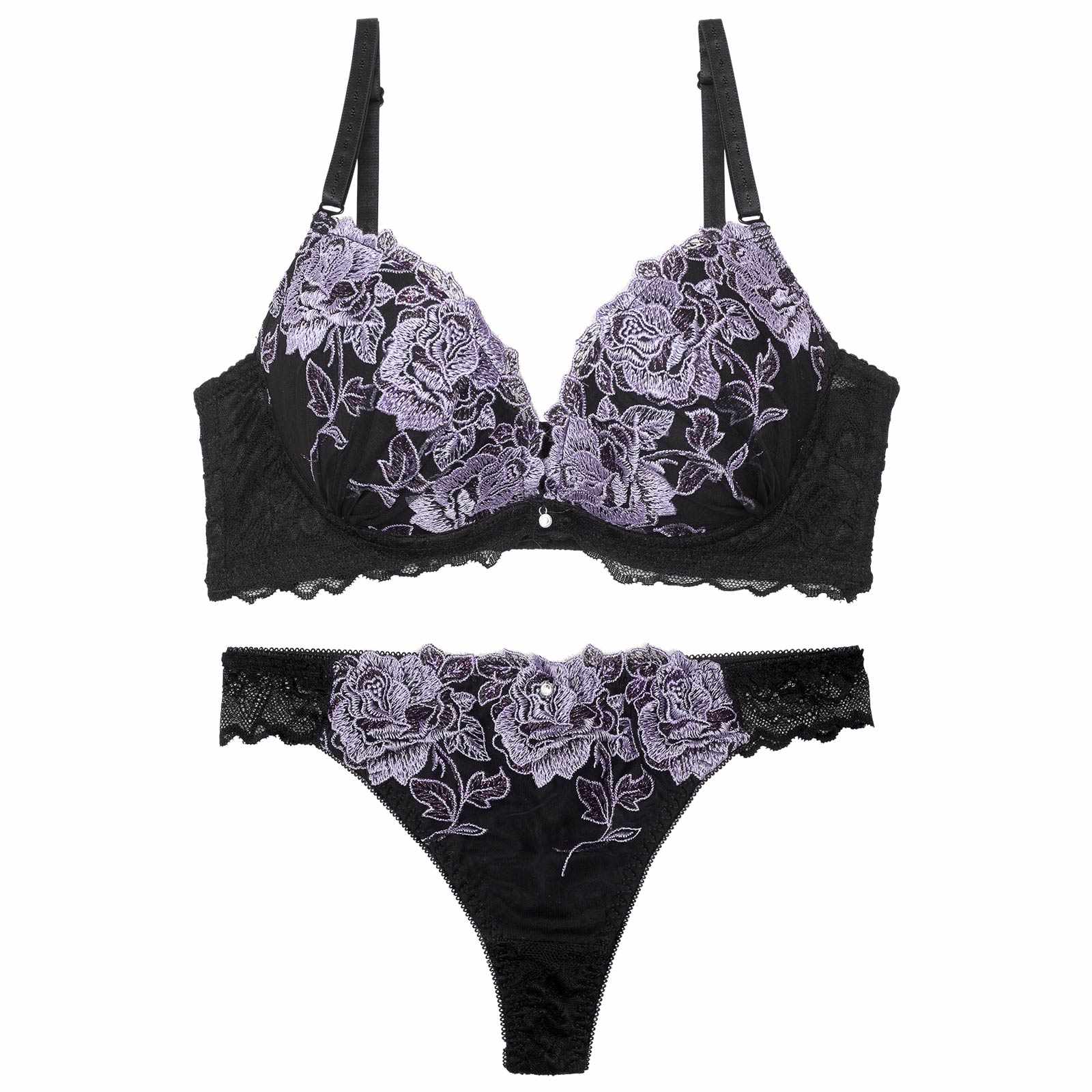 【三上悠亜着用】ノーブルビューティーローズ育乳脇高ブラジャー&バック透けTバックショーツ