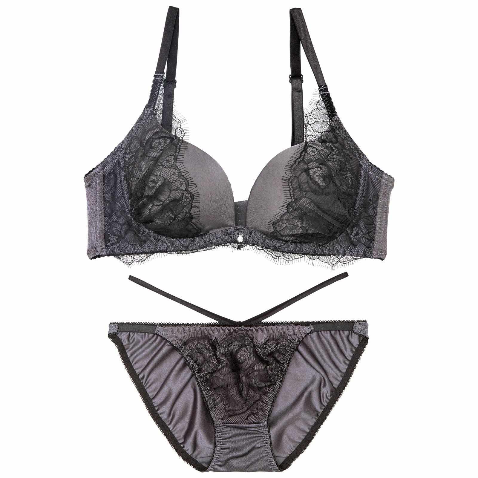 【三上悠亜着用】クラシックレーシーサテンブラジャー&フルバックショーツ