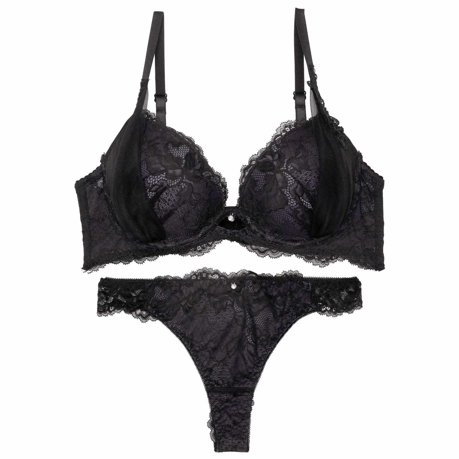 【かとゆり着用】シャルムチュールホールブラジャー&バック透けTバックショーツ