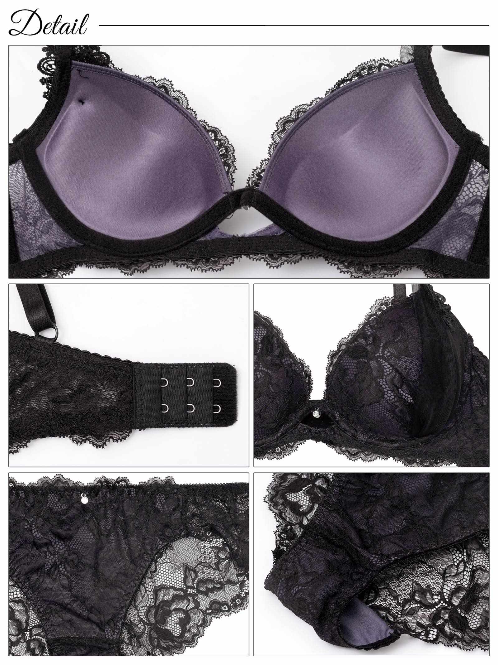 9/3新作!【かとゆり着用】【ノンワイヤー】シャルムチュールホールブラジャー&バック透けフルバックショーツ